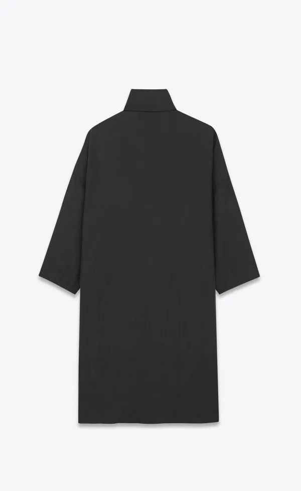Saint Laurent Paris o1bcso1str1025 Long Kaftan In Linen in Black Size US L / EU 52-54 / 3 - 3 Thumbnail