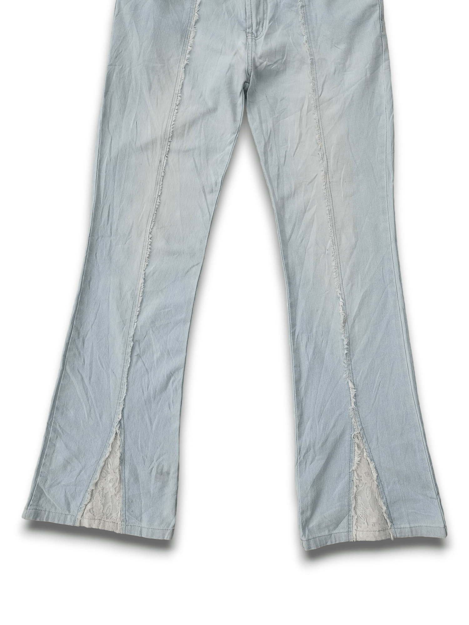 Japanese Brand Vintage Japanese Brand Light Wash Embroidered Flare Jeans Size 31" - 7 Thumbnail