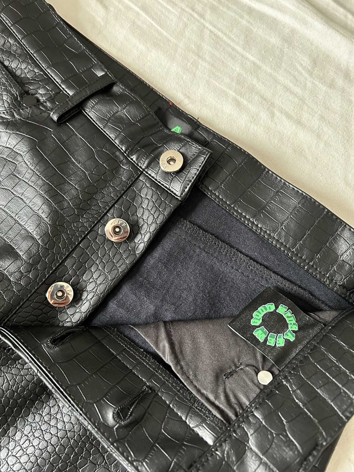 Japanese Brand A Few Good Kids Crocodile Snake Skin Print Leather Pants Size US 30 / EU 46 - 4 Thumbnail