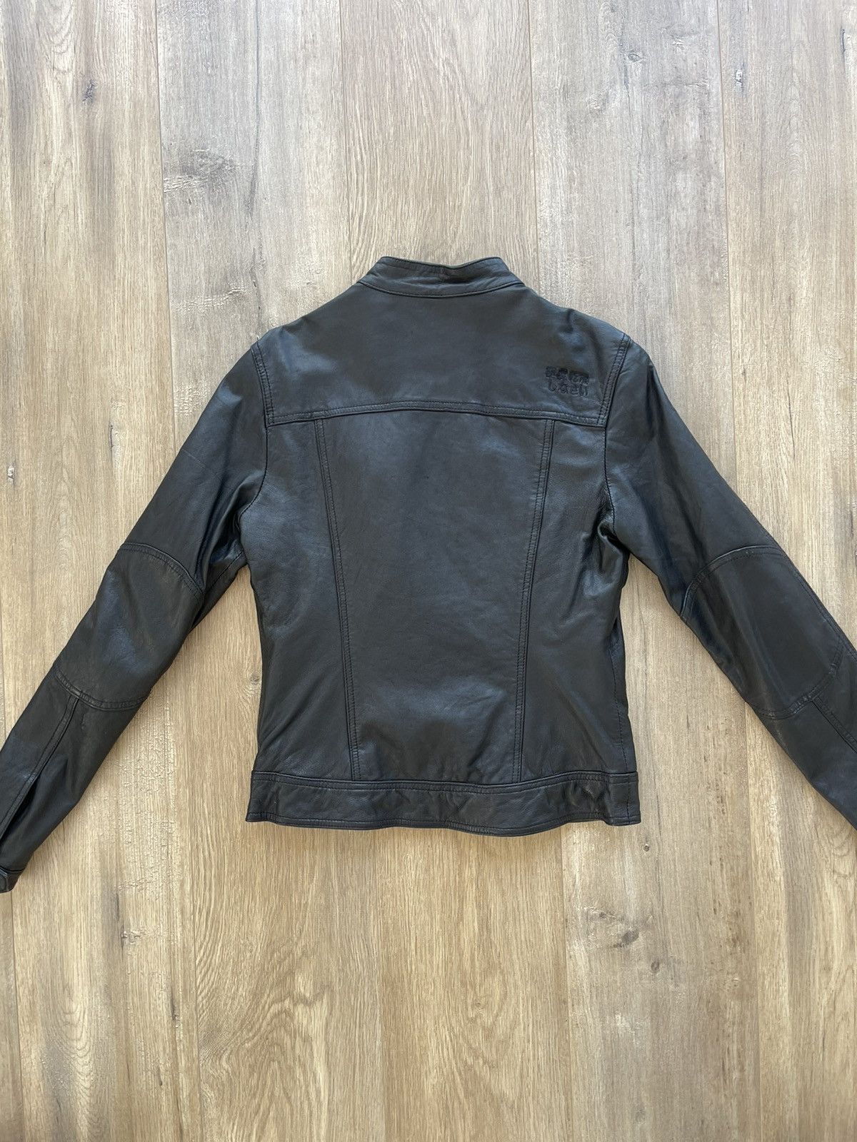 Superdry Vintage Superdry "Super" Leather Racer Jacket - Black - XS Size XS / US 0-2 / IT 36-38 - 3 Thumbnail