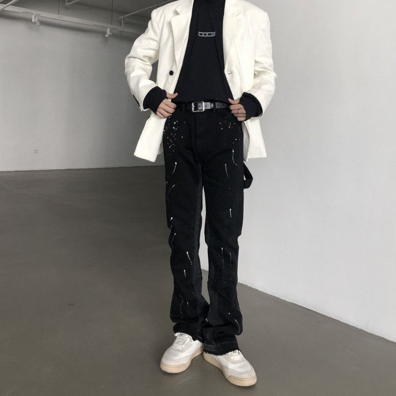 Japanese Brand × Jean Retro high street graffiti splashed ink jeans Size US 32 / EU 48 - 2 Thumbnail