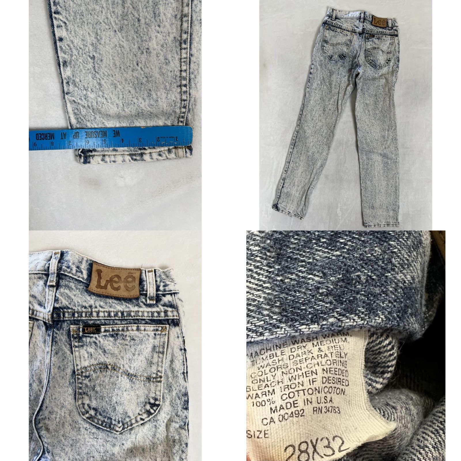 Lee VINTAGE Lee Jeans Denim Acid Wash Blue 26x30 USA 80s Regular Tapered Mens Size US 26 / EU 42 - 8 Thumbnail