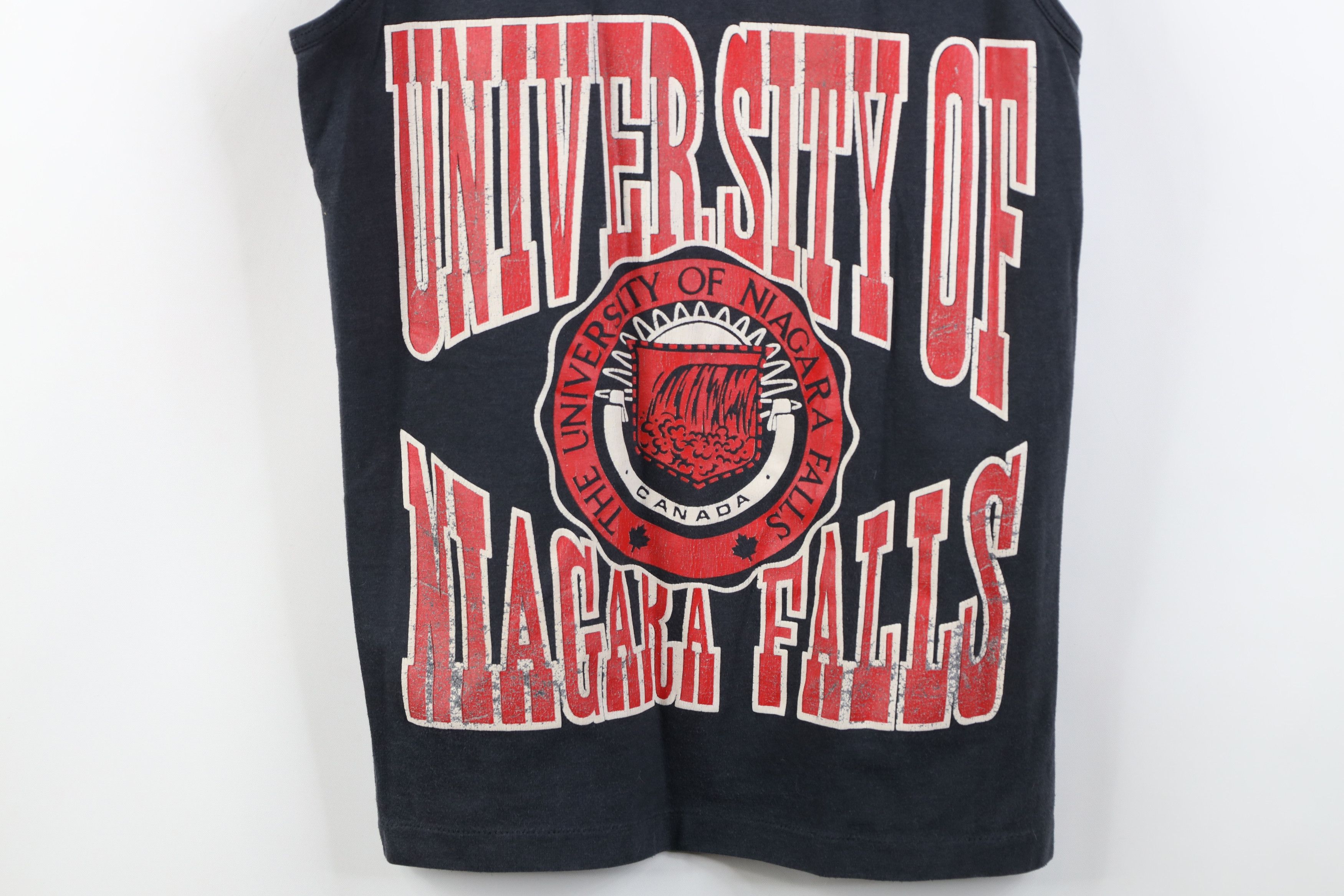 Vintage Vintage 90s University of Niagara Falls Tank Top T-Shirt Size S / US 4 / IT 40 - 3 Thumbnail