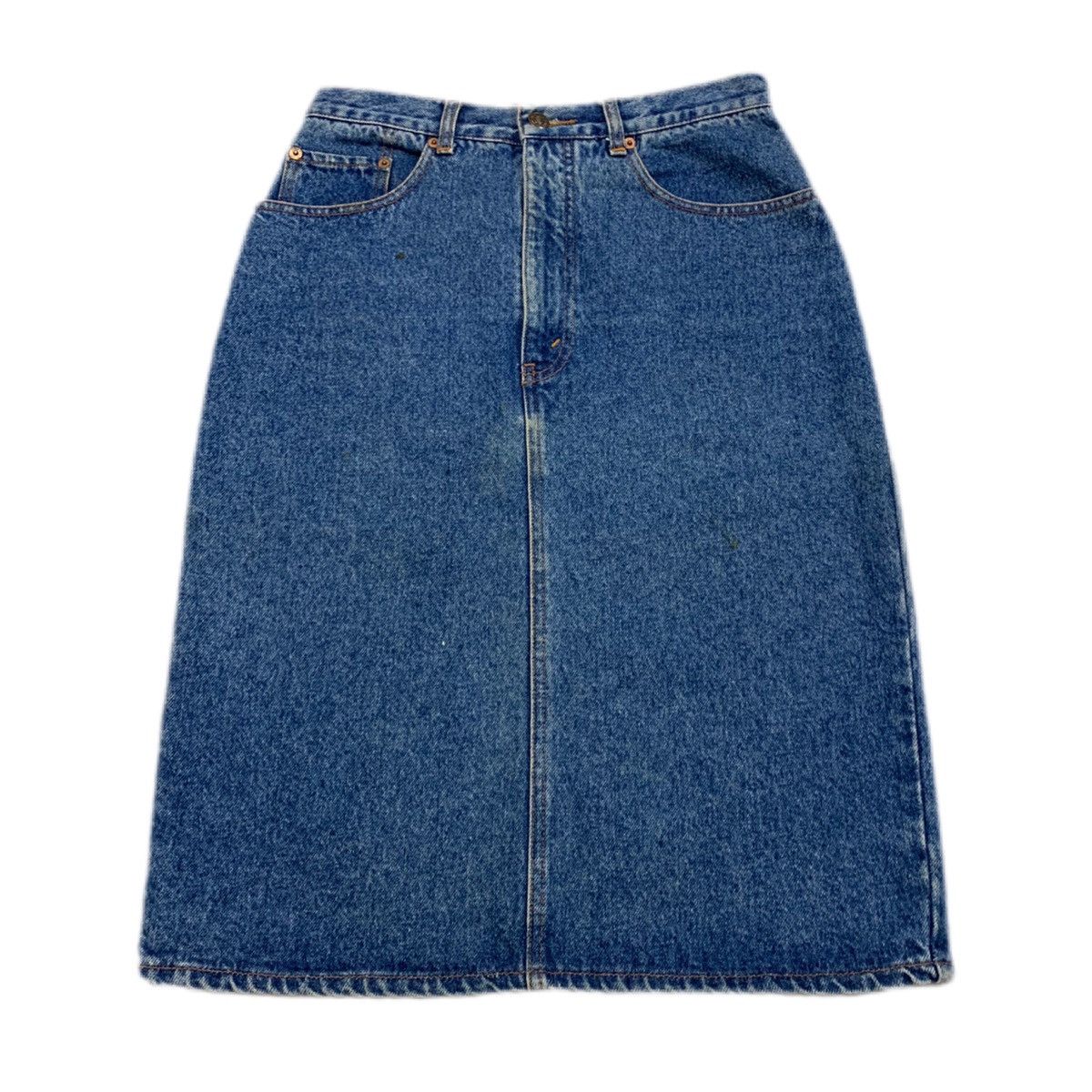 Levi's Vintage Clothing 90s Vintage Rare Levi Leather tag Orange tab denim mid skirt Size 28" / US 6 / IT 42 - 1 Thumbnail