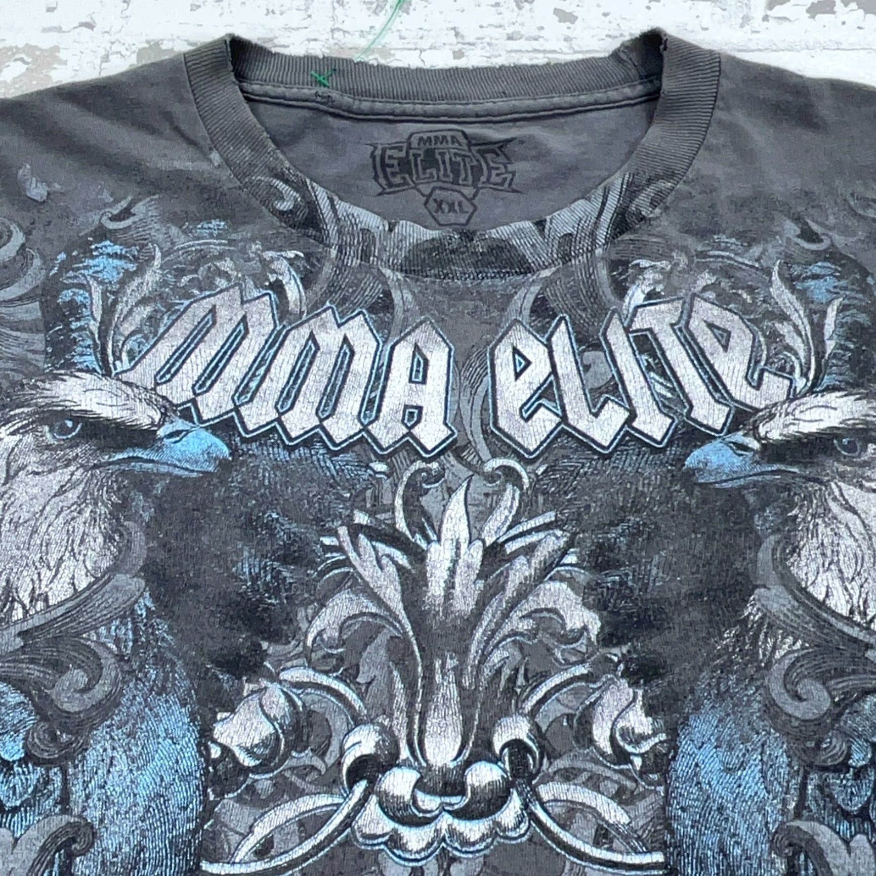 Vintage MMA Elite Shirt Men 2XL Gray Crew Neck Short Sleeve Logo Graphic Tee Vintage None Decade 90s Concert Movie TV Mens Size US XXL / EU 58 / 5 - 3 Thumbnail