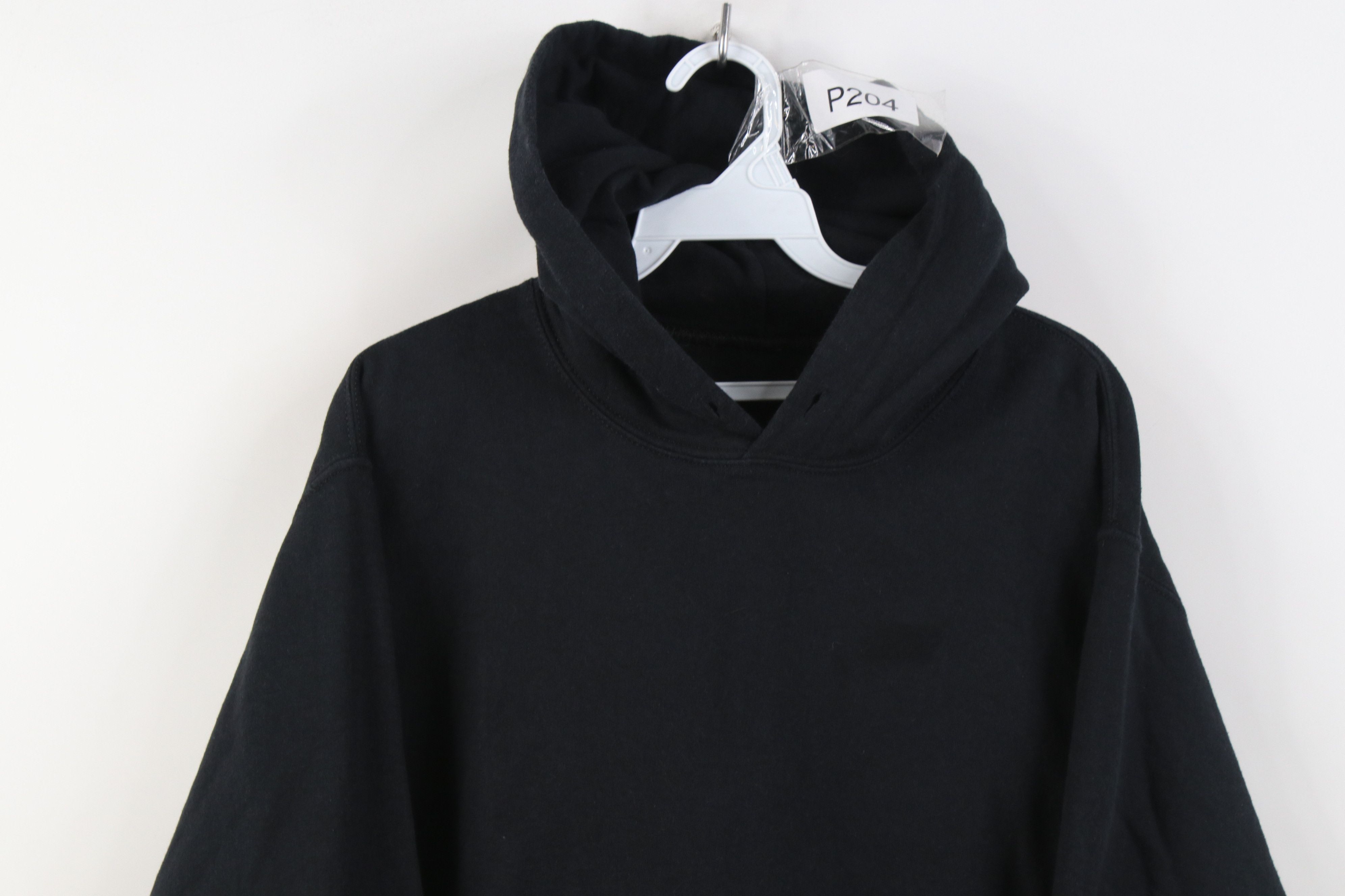 Vintage Vintage 90s Y2K Streetwear Blank Hoodie Sweatshirt Black Size M / US 6-8 / IT 42-44 - 2 Thumbnail