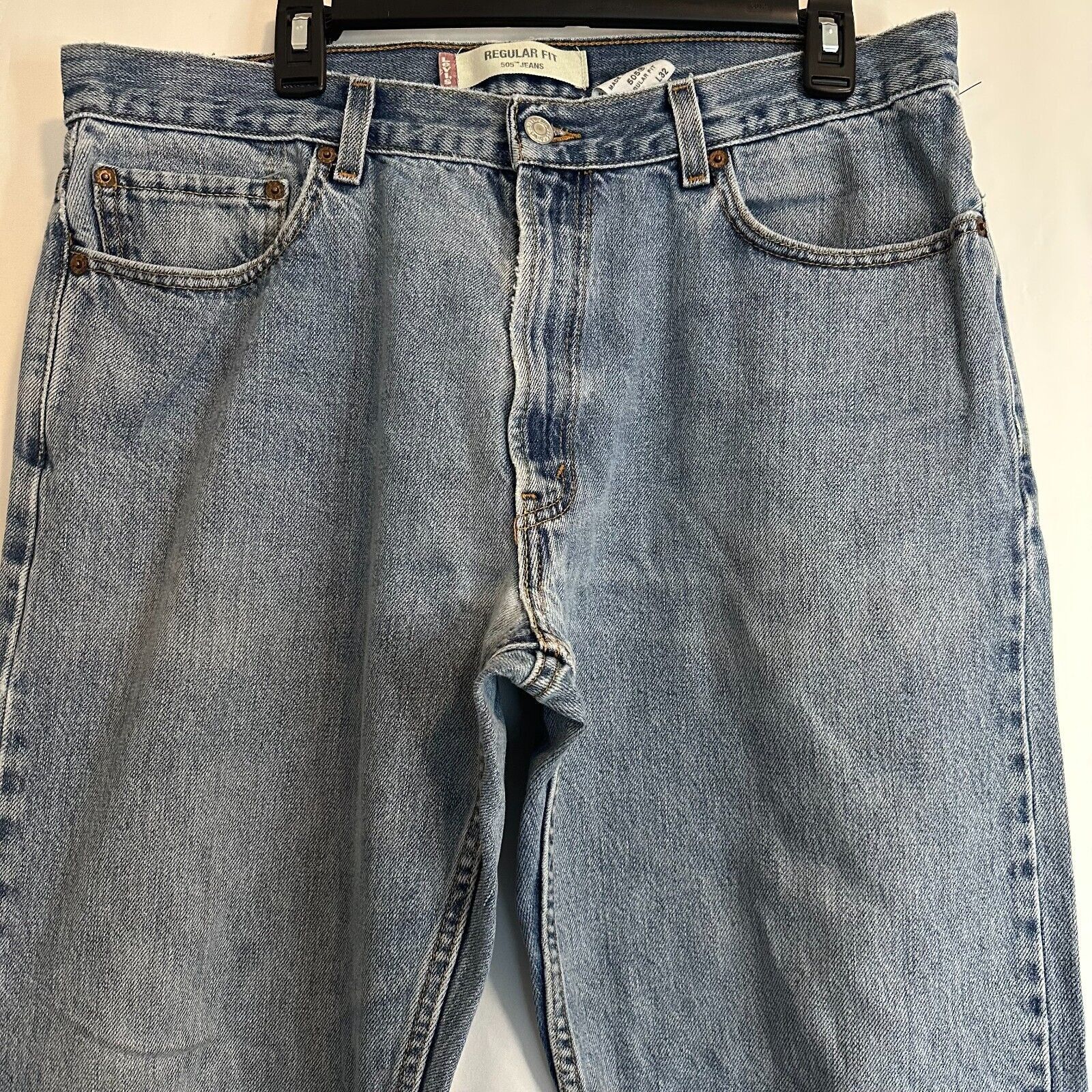 Levi's Levis 505 Straight Leg 36x32 Blue Jeans Mild Distress 90sVTG Size US 36 / EU 52 - 12 Thumbnail