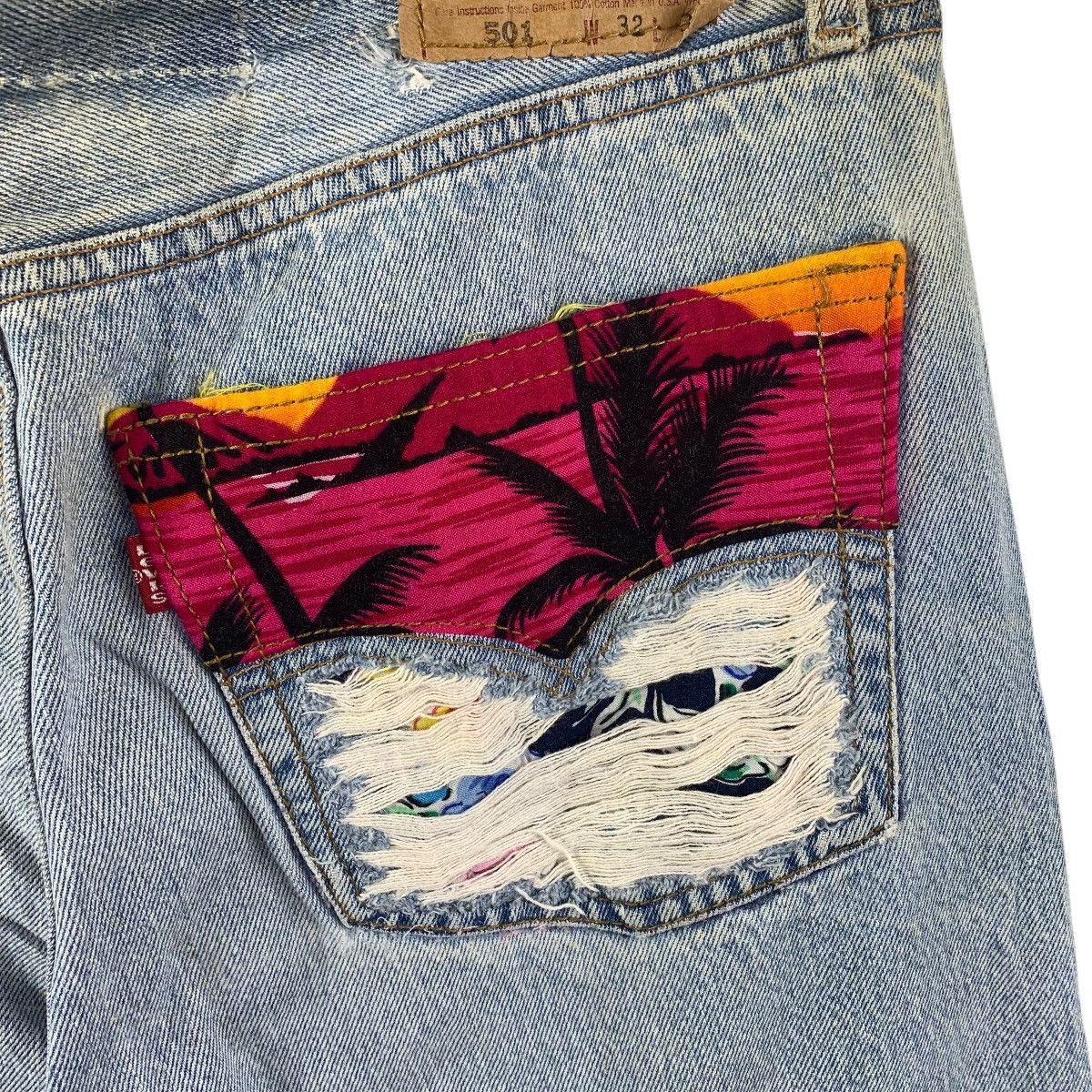 Levi's × Vintage Vintage LEVI’S lot501 distressed custom patchwork blue jeans Size US 32 / EU 48 - 16 Thumbnail