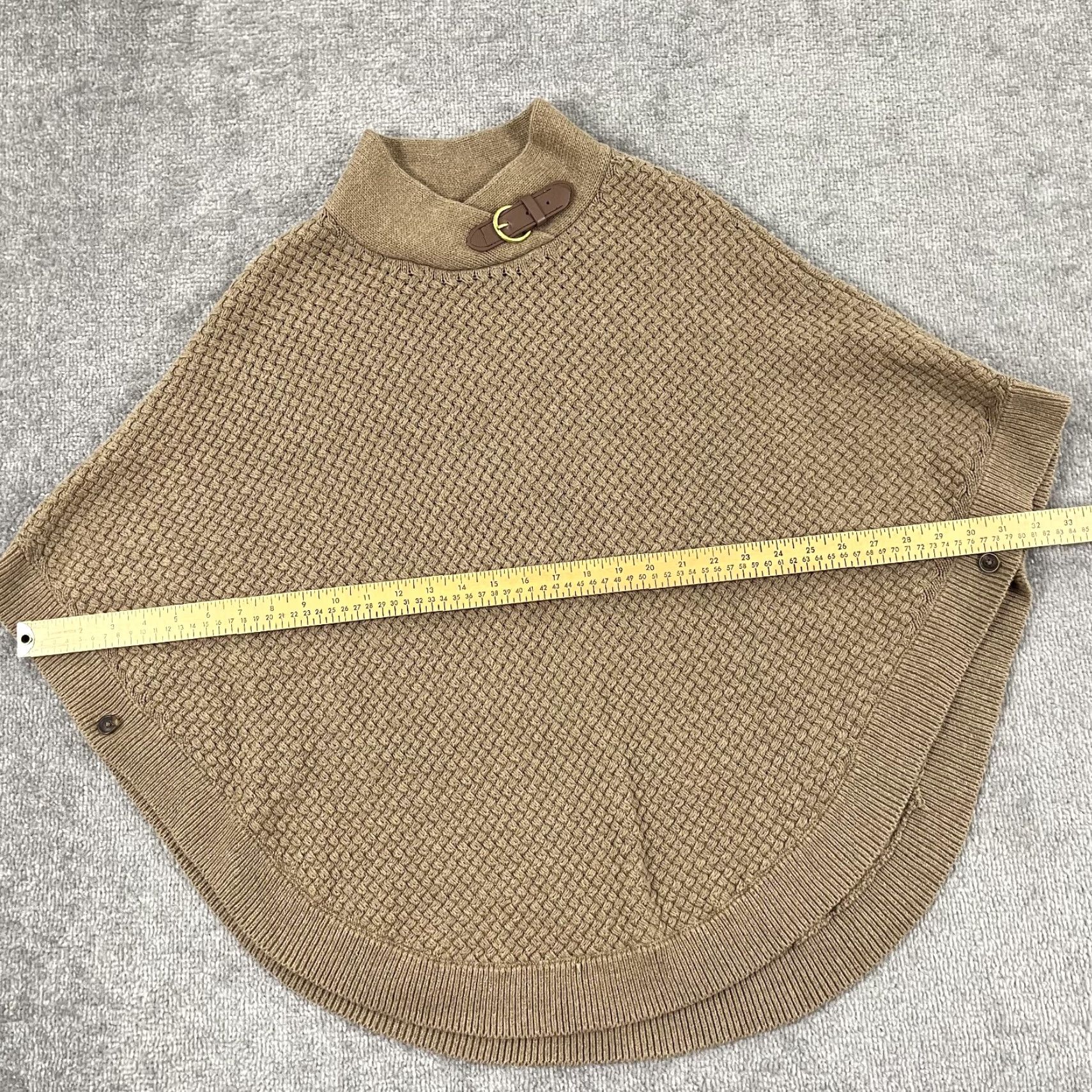 Banana Republic VINTAGEBNANA REPUBLIC Poncho Sweater Womens Small Brown Knit Strap Casual Old Money Size S / US 4 / IT 40 - 6 Thumbnail
