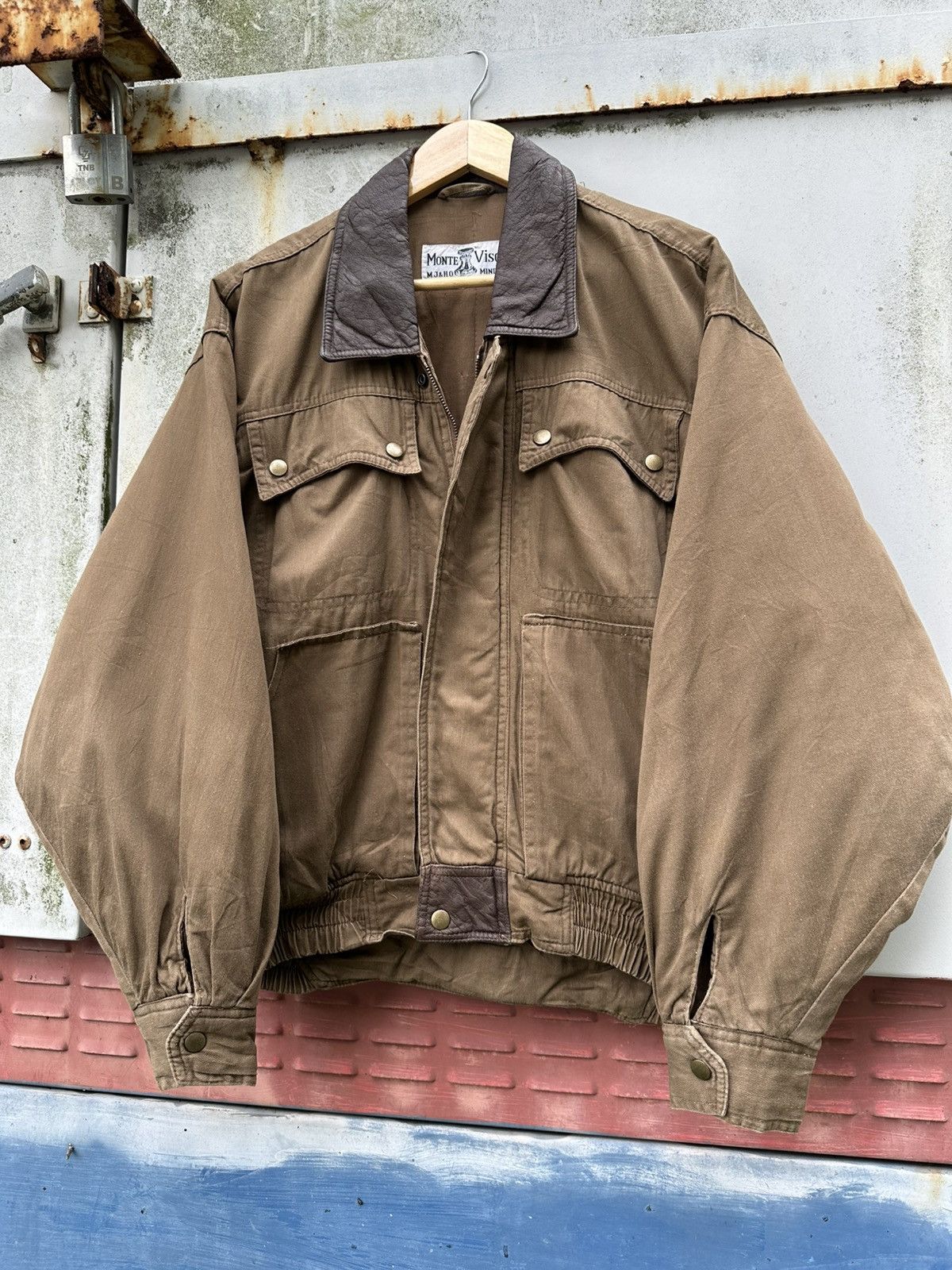 Vintage 👹Vintage Monte Viso Brown Tactical Bomber Jacket Size US M / EU 48-50 / 2 - 6 Thumbnail