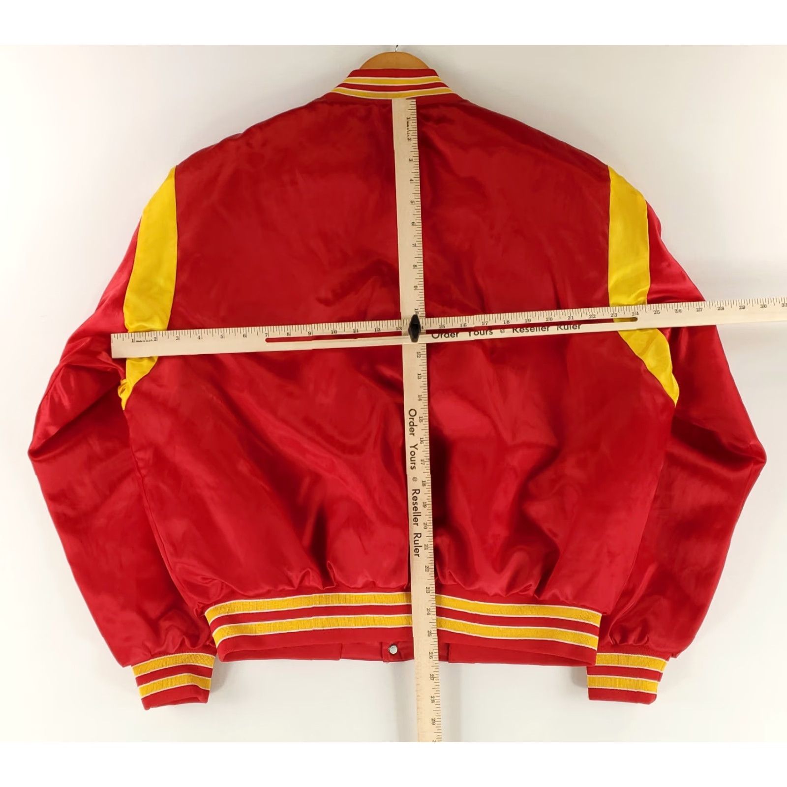 Vintage Kansas City Chiefs Jacket Satin Bomber Red Yellow Mens XL Corning Red Yellow Size US XL / EU 56 / 4 - 6 Thumbnail