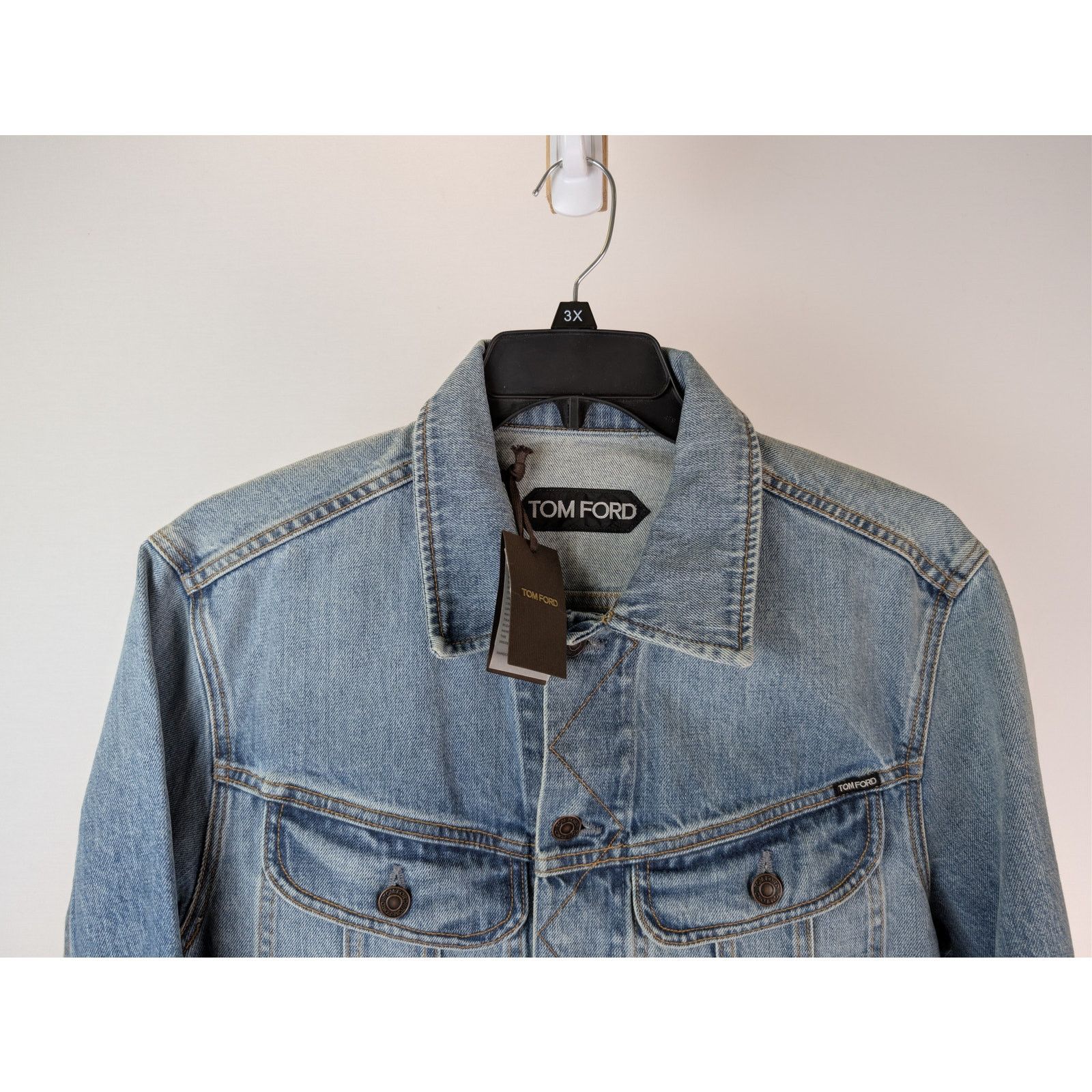 Tom Ford o1rshd1 Denim Jacket in Washed Blue S Size US S / EU 44-46 / 1 - 2 Thumbnail