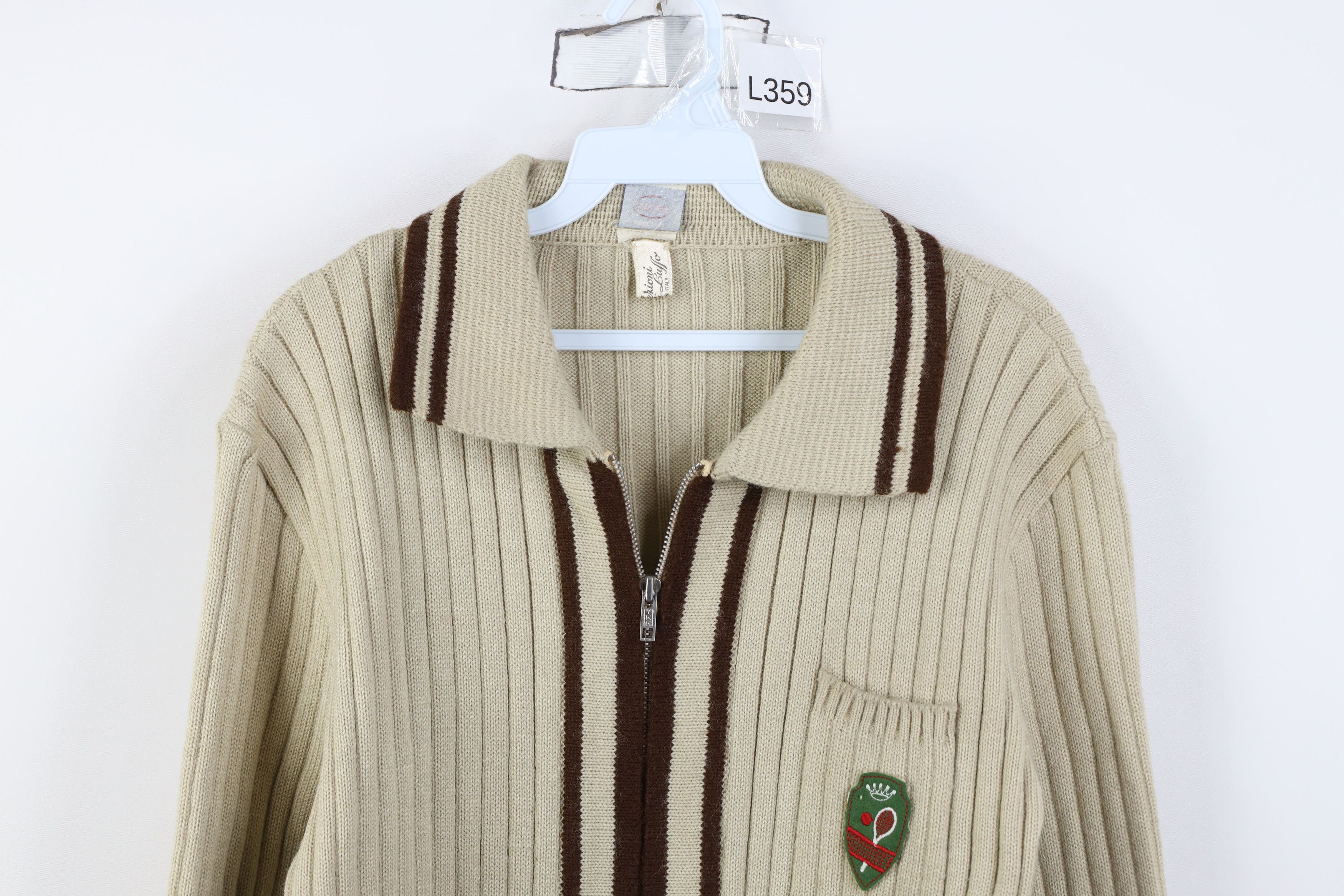 Vintage Vintage 60s 70s Streetwear Knit Collared Cardigan Sweater Size M / US 6-8 / IT 42-44 - 2 Thumbnail