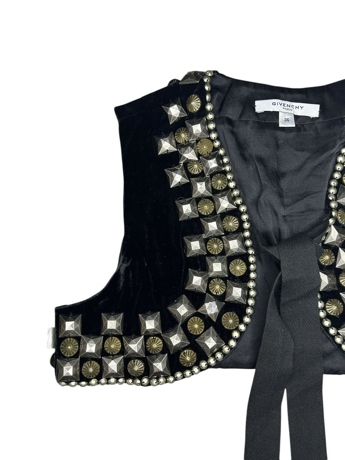 Givenchy F/W 08 Ricardo Tisci Studded Velvet Vest Size XS / US 0-2 / IT 36-38 - 4 Thumbnail