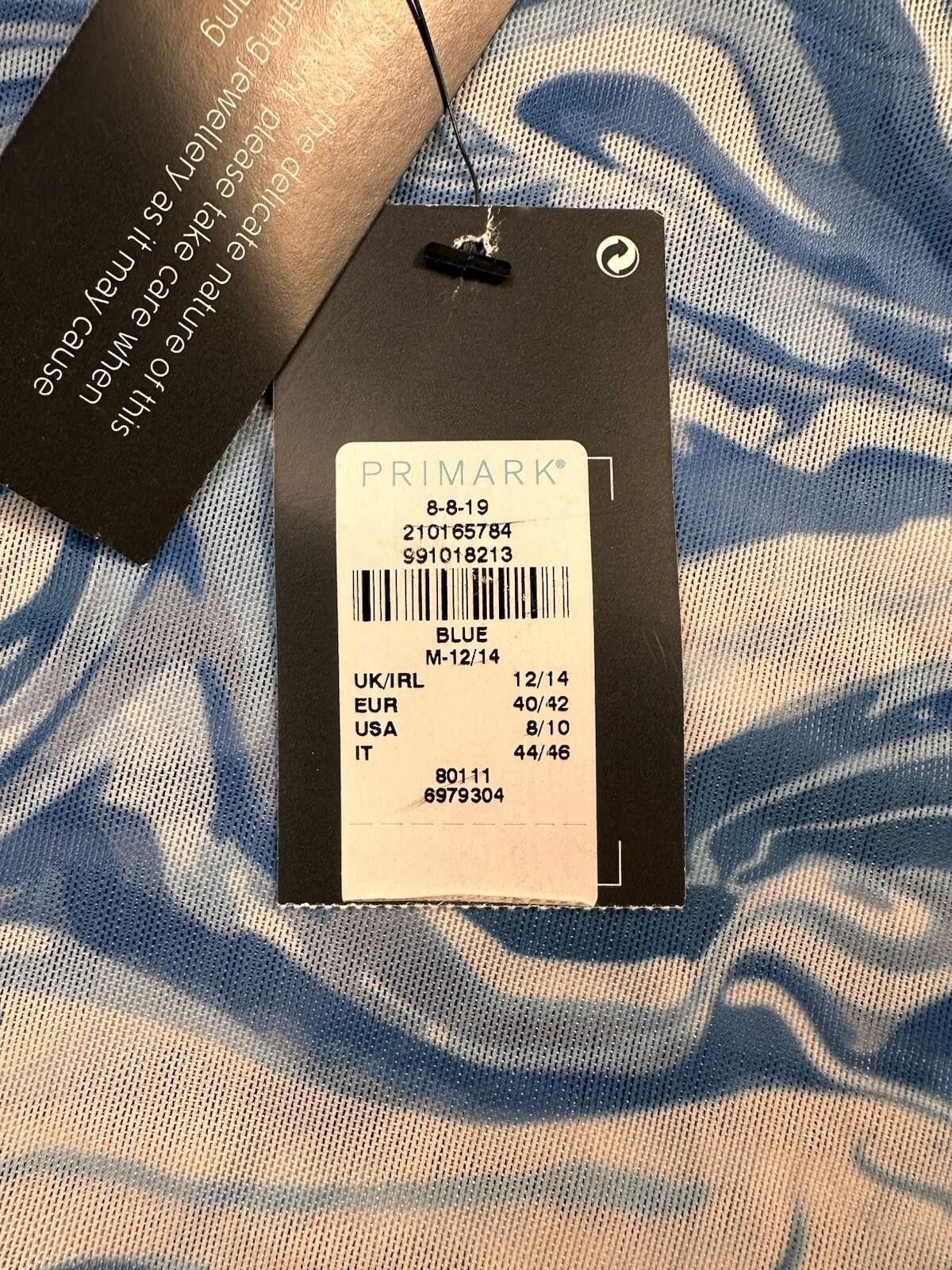 Primark Primark Blue/White Stretch Snap Long Sleeve Bodysuit Size M Size ONE SIZE - 4 Thumbnail