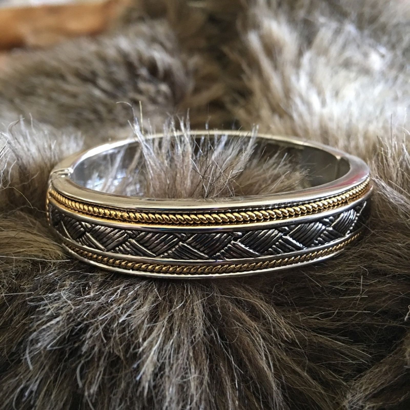 Jewelry Gorgeous multi tone braided detail clamp bracelet Size ONE SIZE - 8 Thumbnail