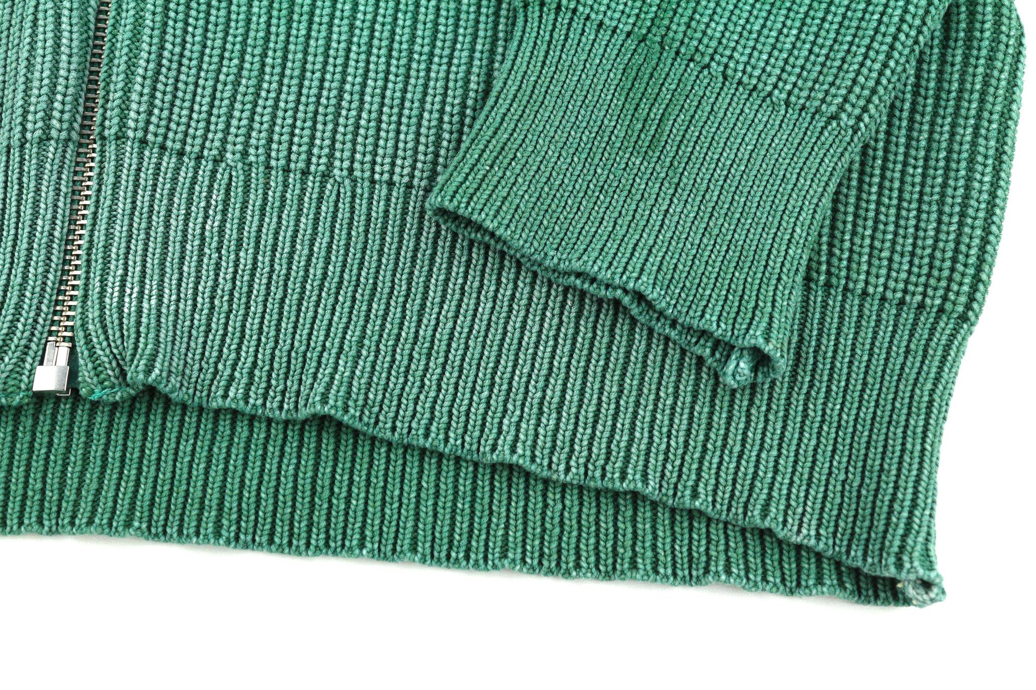 Diesel K-KENTUCKY ZIP L Washed Crew Knit Green Jumper 40133 Size US L / EU 52-54 / 3 - 5 Thumbnail