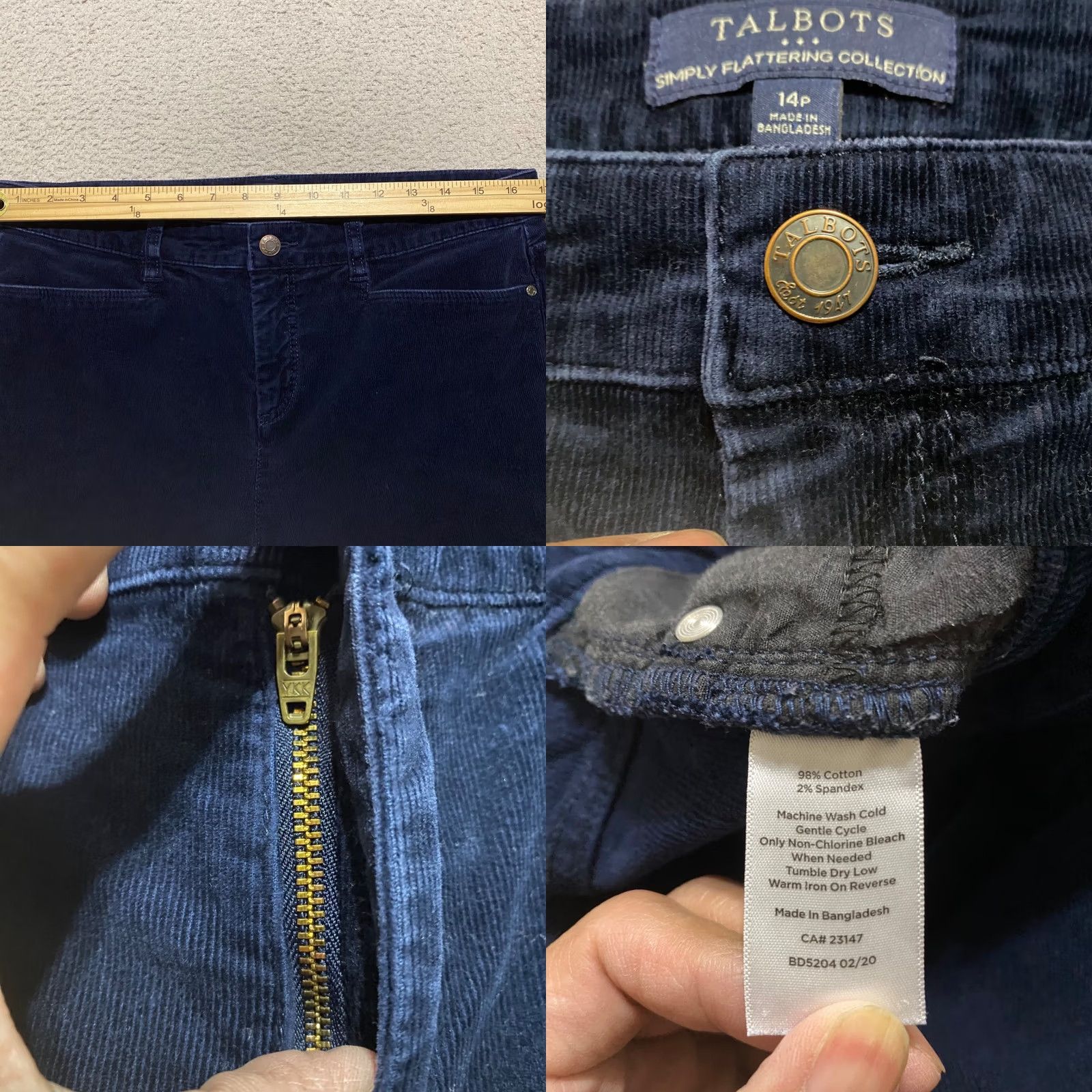 Talbots Talbots Womens 14P Jeans Dark Wash High Rise Mid Button Zip Vintage Size 36" / US 14 / IT 50 - 8 Thumbnail