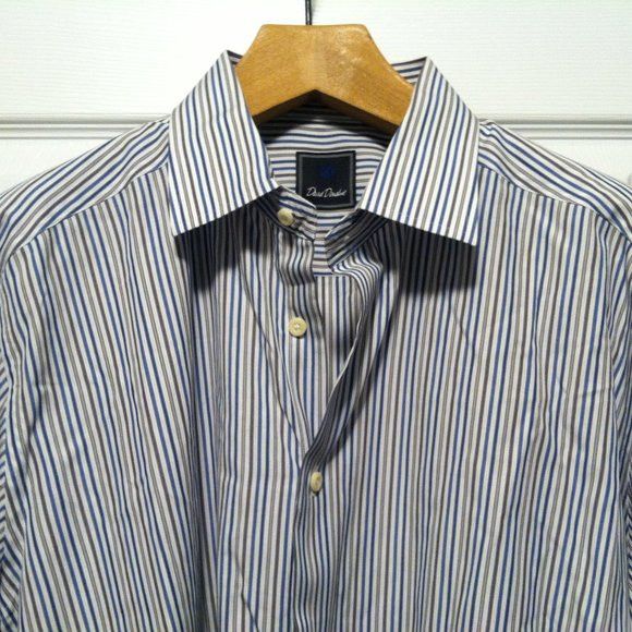 David Donahue DAVID DONAHUE MEN'S 100%COTTON DRESS SHIRT SIZE: 17.5/34-35 Size US XL / EU 56 / 4 - 2 Thumbnail