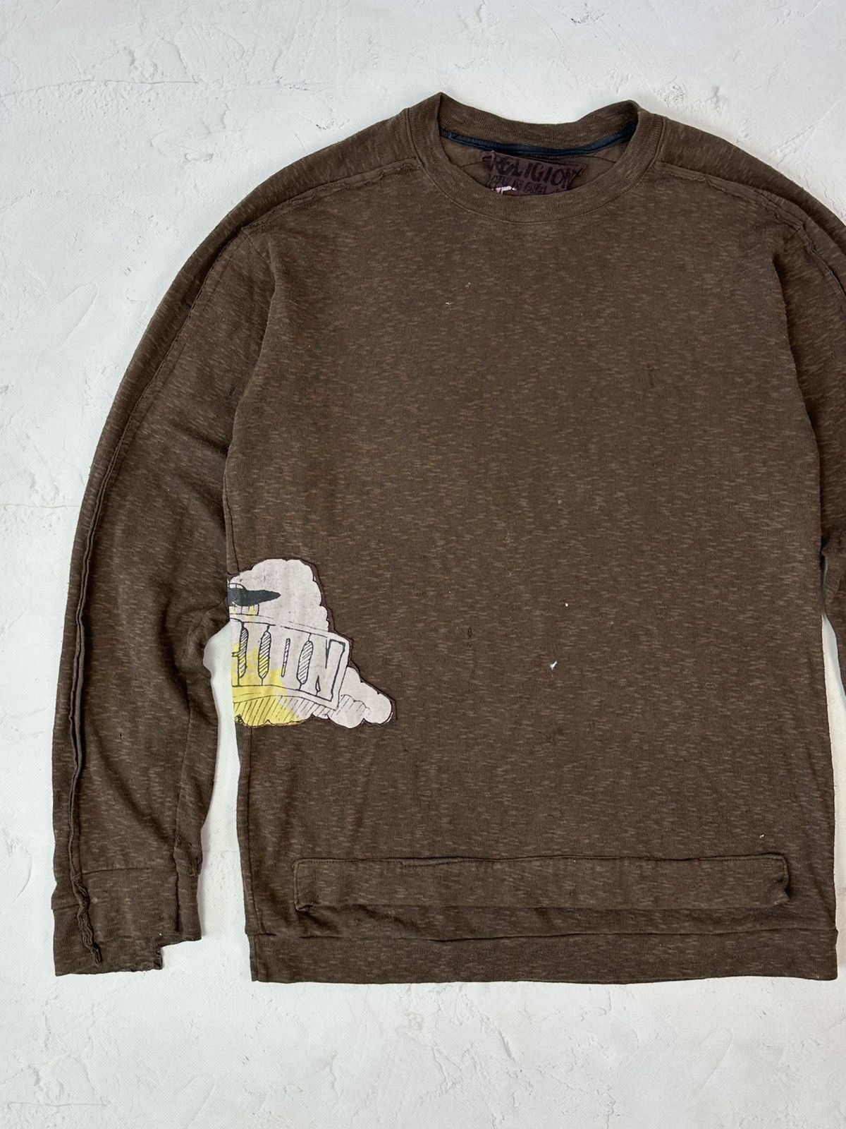 If Six Was Nine Y2K Vintage Religion Torn Distressed Brown Sweater Size US M / EU 48-50 / 2 - 3 Thumbnail