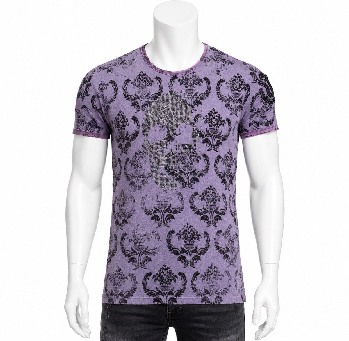 Japanese Brand Rarer Die Hard Poem Skull Gothic Distressed Purple Tshirt Size US L / EU 52-54 / 3 - 9 Thumbnail