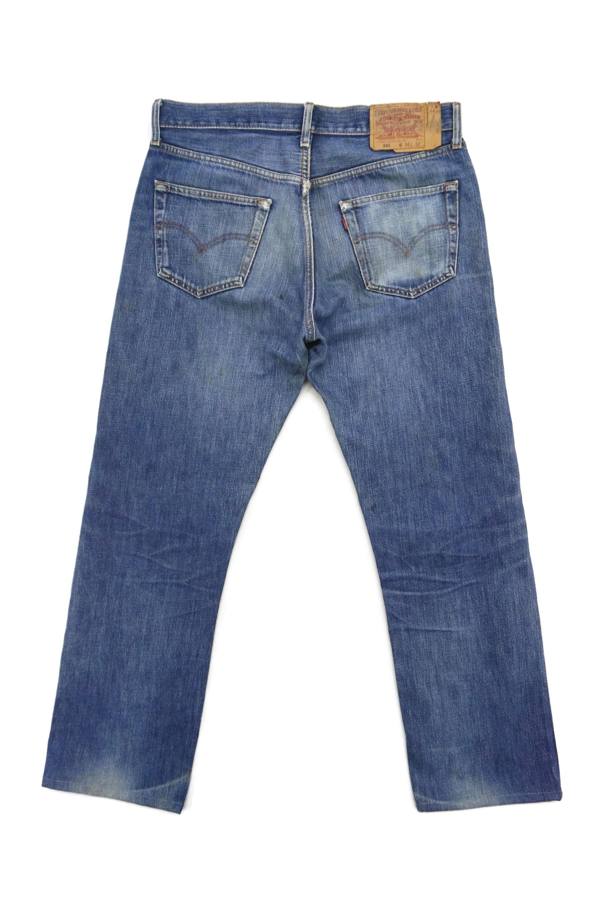 Other Vintage Levi's 501 Jeans Size W34xL30 Dirty Blue Denim Size US 34 / EU 50 - 2 Thumbnail
