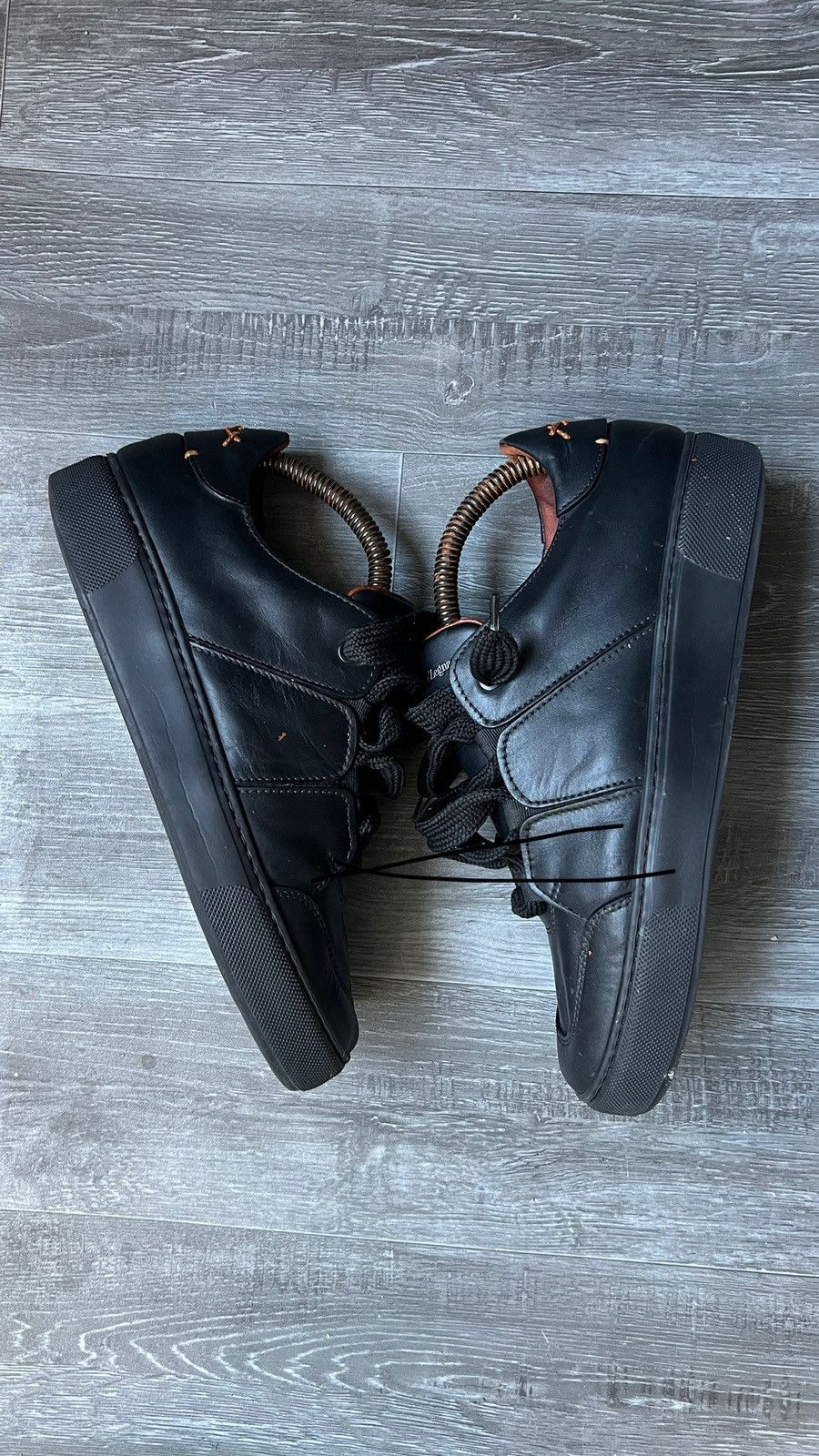 Ermenegildo Zegna Ermenegildo Zegna Black Leather Tiziano Size US 7 / EU 40 - 2 Thumbnail