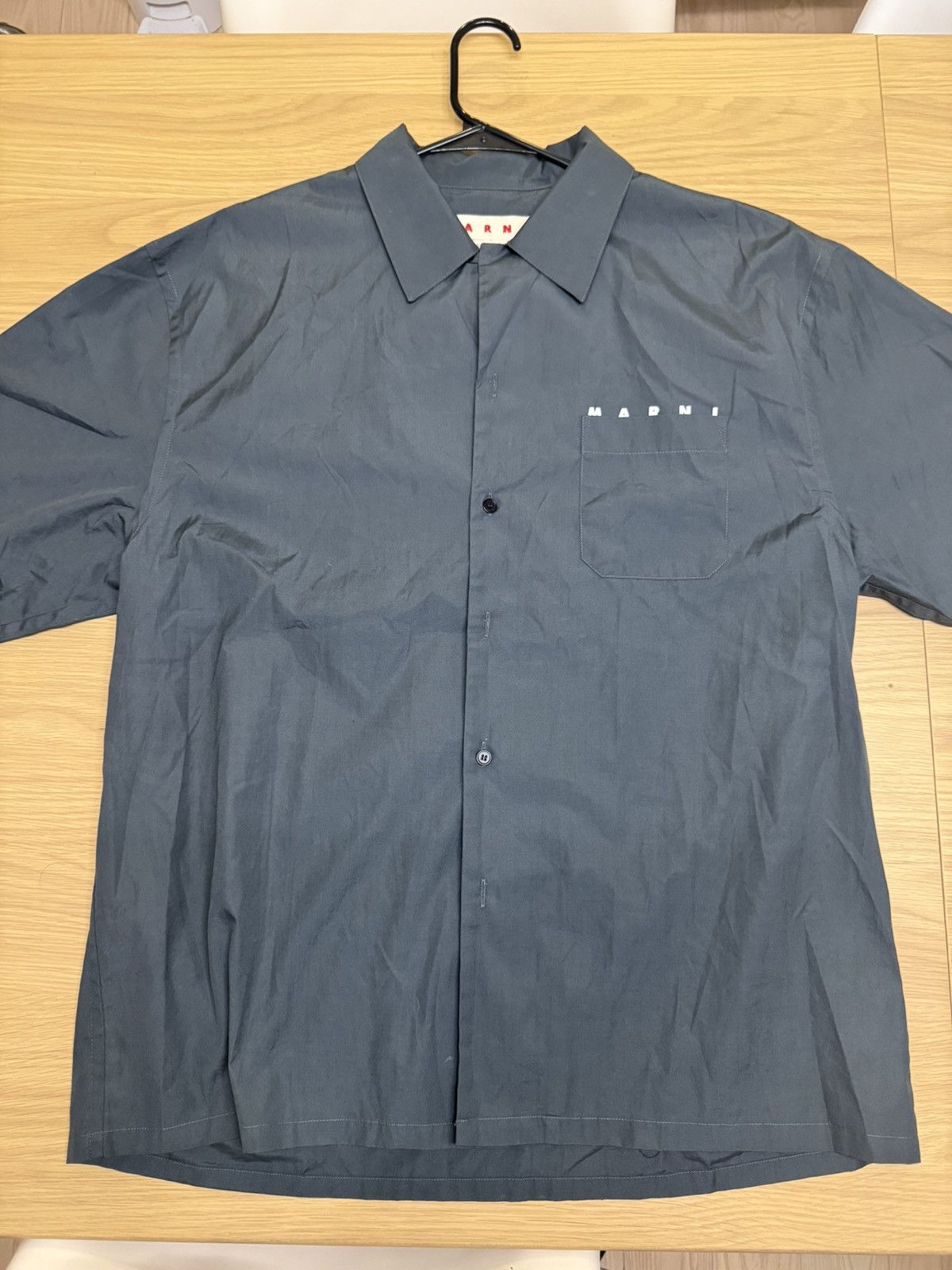 Marni MARNI Convertible collar logo print- Cotton Poplin Shirt Size US L / EU 52-54 / 3 - 2 Thumbnail