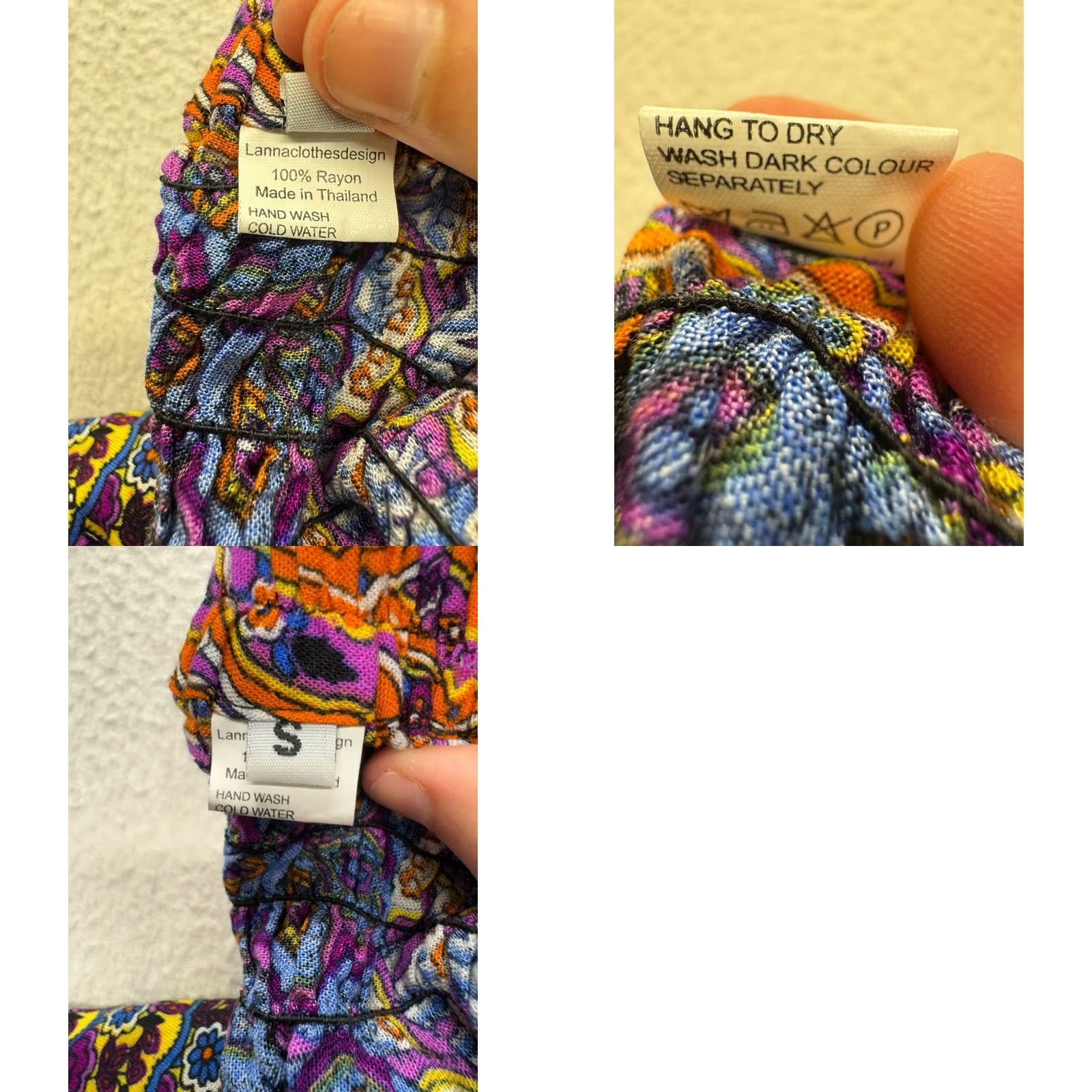 Vintage Women’s Flowy Hippie Pants Pant Wide-Leg Purple M Womens Hillary Harem Rayon Paisley Hippie 90s Style Planned Womens Size 32" / US 10 / IT 46 - 8 Thumbnail