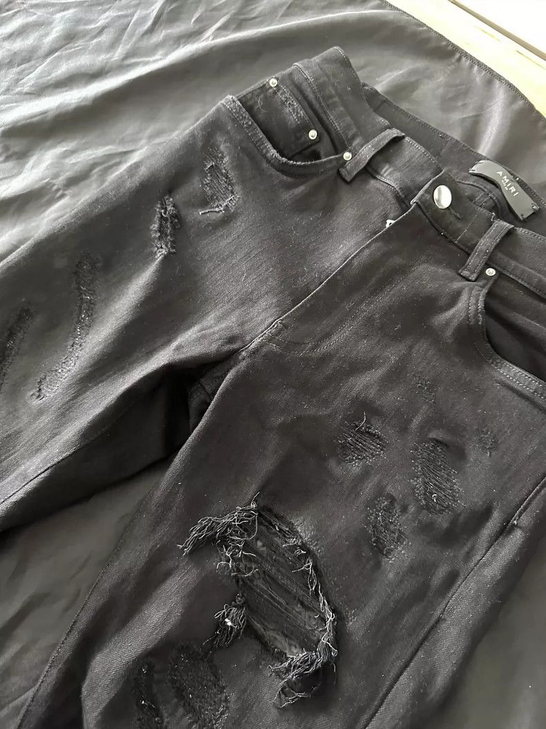 Amiri Amiri 16AW MX1 Snakeskin Patch Skinny Jeans Size US 29 - 4 Thumbnail