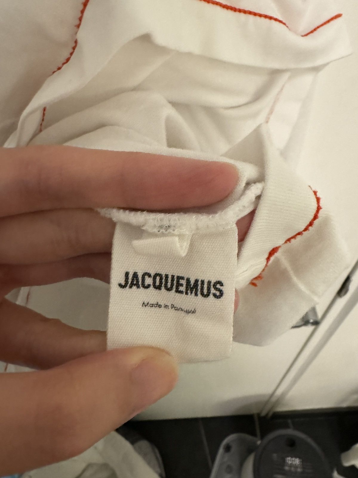 Jacquemus Jacquemus Long Sleeve Paste Logo T-Shirt in White Size US XS / EU 42 / 0 - 4 Thumbnail