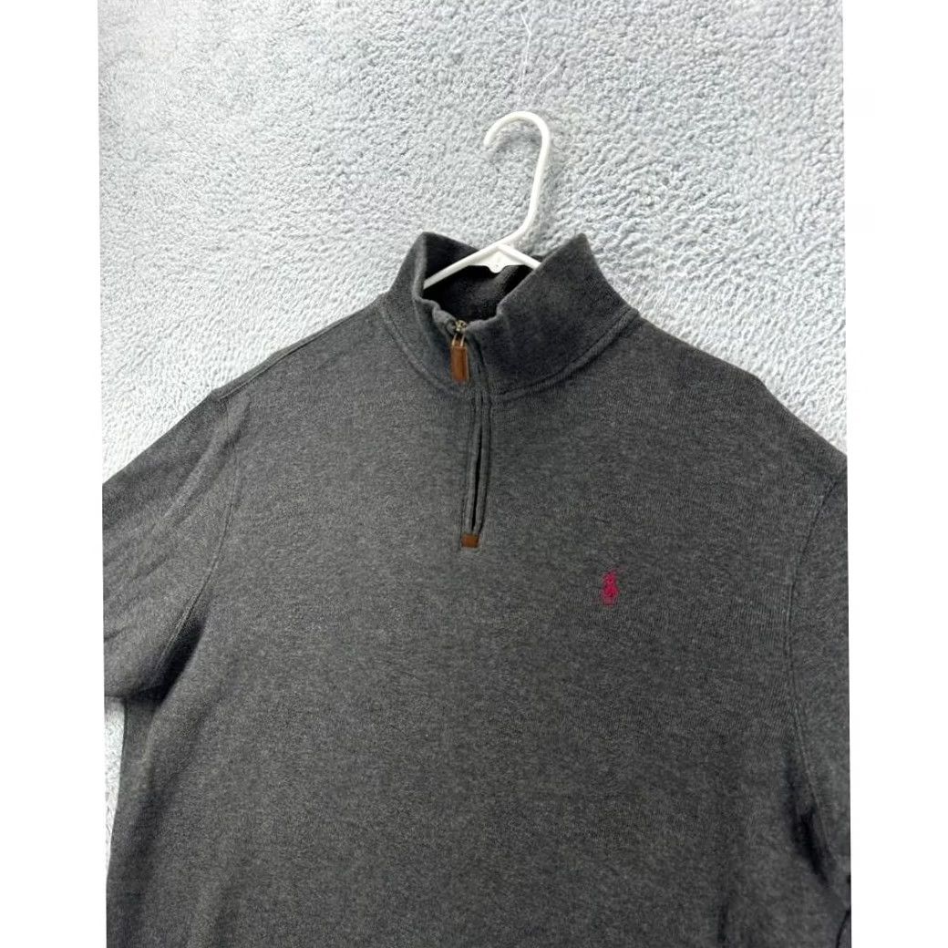 Polo Ralph Lauren Polo Ralph Lauren Pullover Sweater Adult XL Dark Grey Pony Thick Quarter Zip Men Size US XL / EU 56 / 4 - 7 Thumbnail