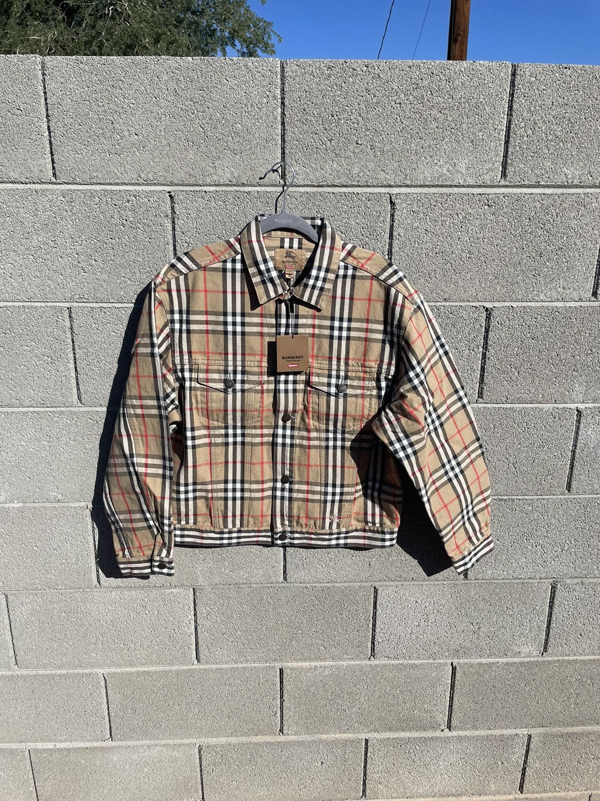 Burberry × Supreme Supreme Burberry Denim Trucker Jacket | Grailed