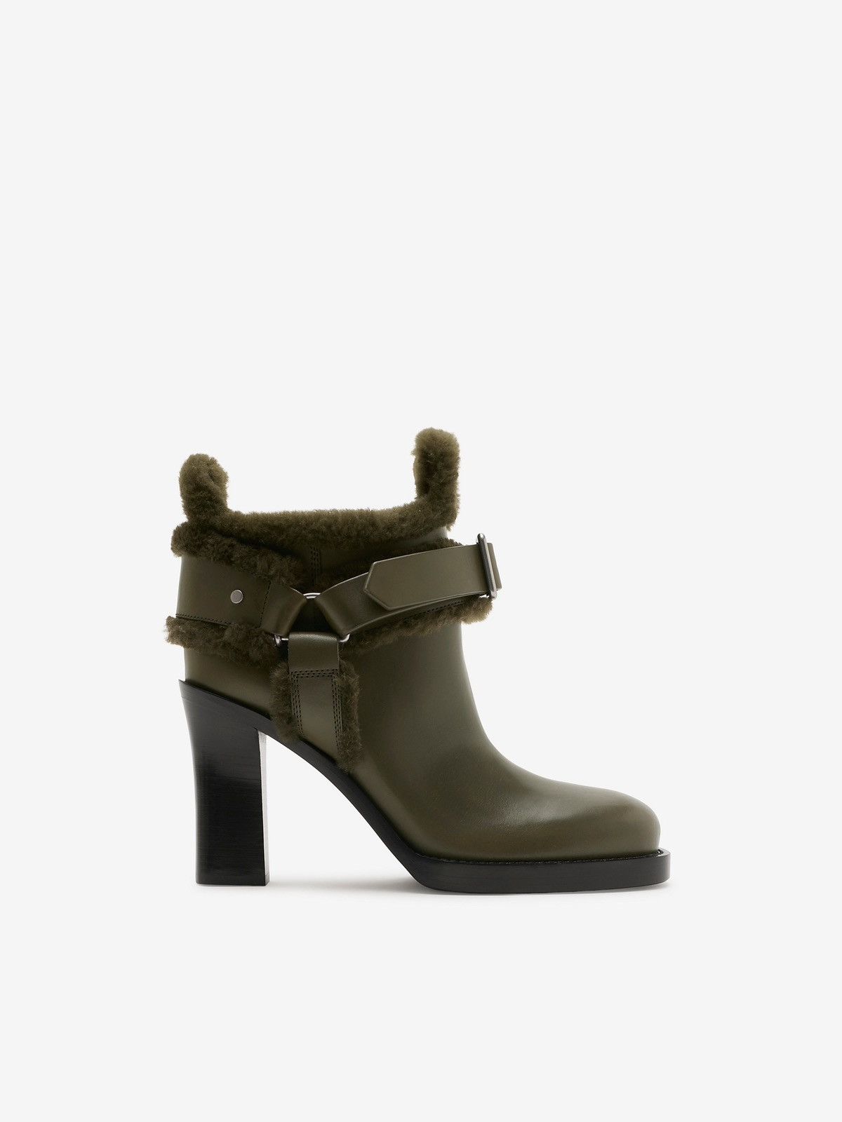 Burberry Leather and Shearling Cosy Stirrup Boots