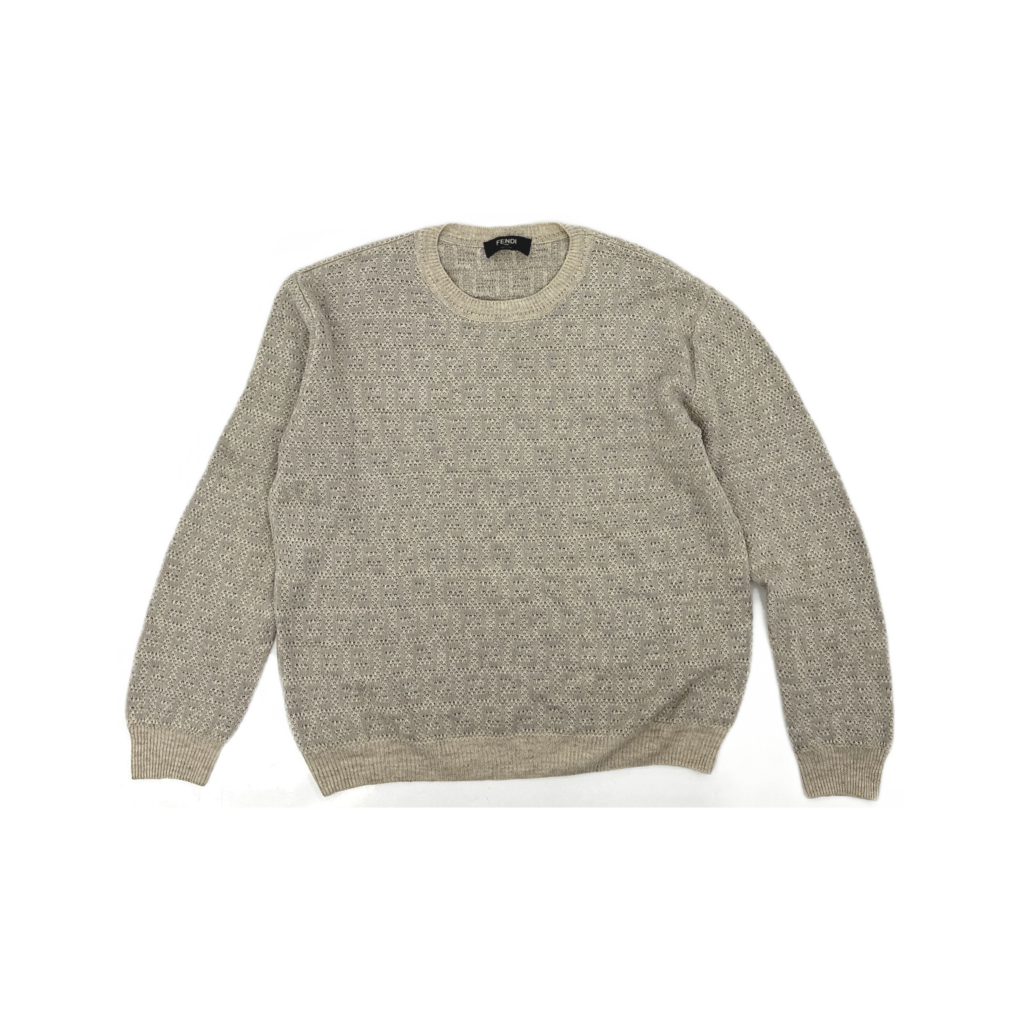 Fendi Fendi Textured Knit Sweater Gray Size 52 Size US L / EU 52-54 / 3 - 1 Thumbnail