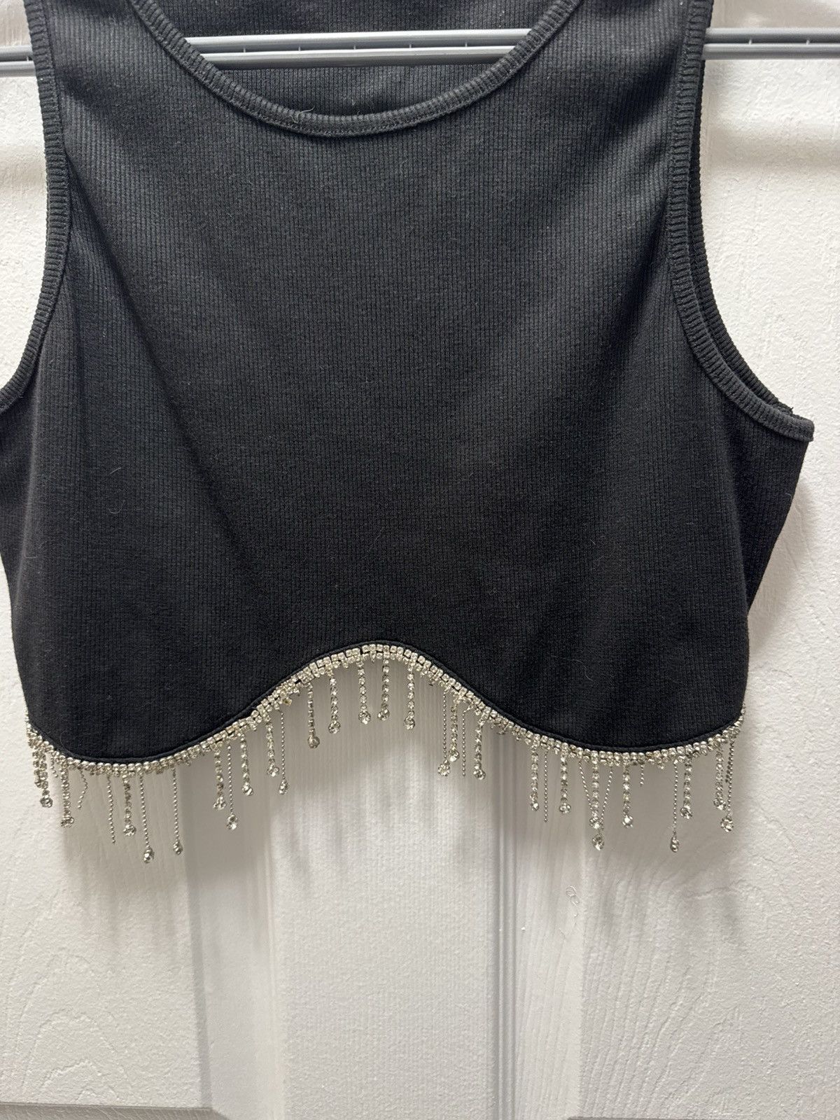 Black Diamond Avant Garde Diamond Jeweled Dangle Custom Designer Top Size M / US 6-8 / IT 42-44 - 2 Thumbnail