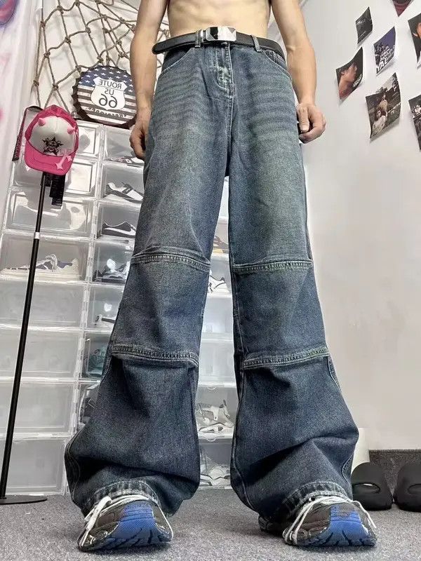 VIBE Vintage washed distressed rippled rare jeans Size US 34 / EU 50 - 1 Thumbnail