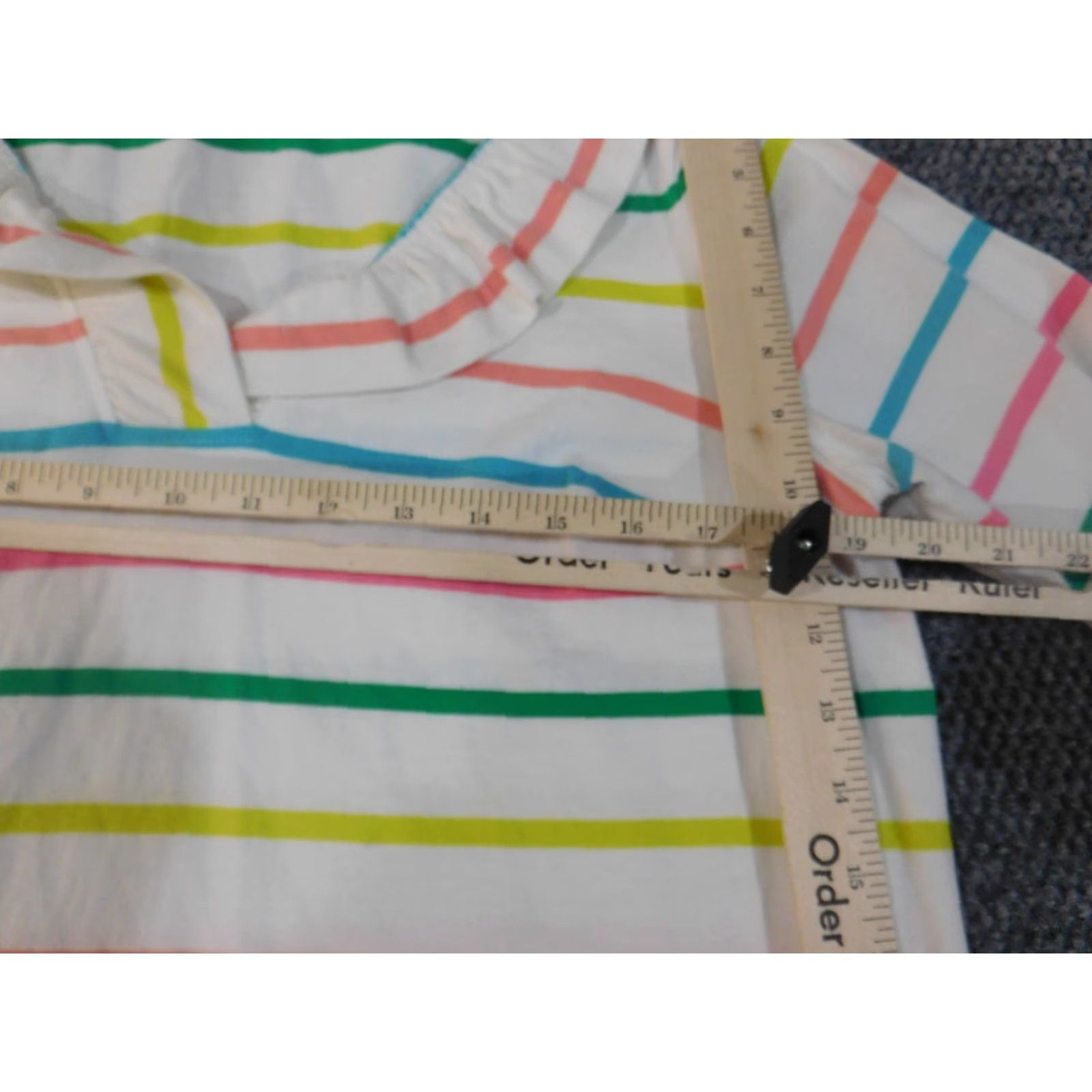 Vintage Crown & Ivy Blouse Shirt Womens Large White Striped Pullover Round Neck Casual Knit Cotton Lightweight Long Sleeve Size L / US 10 / IT 46 - 7 Thumbnail