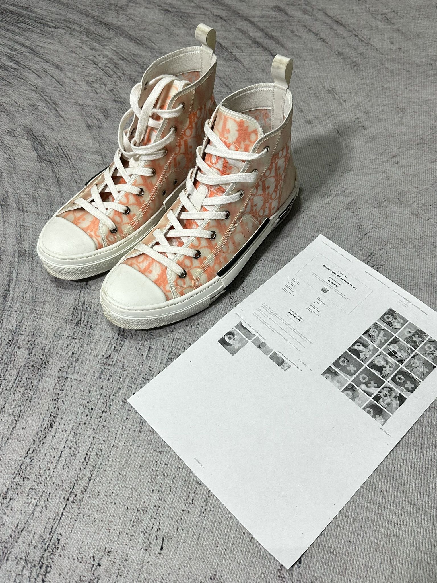 Dior B23 High-top Oblique Sneakers Canvas Orange Monogram