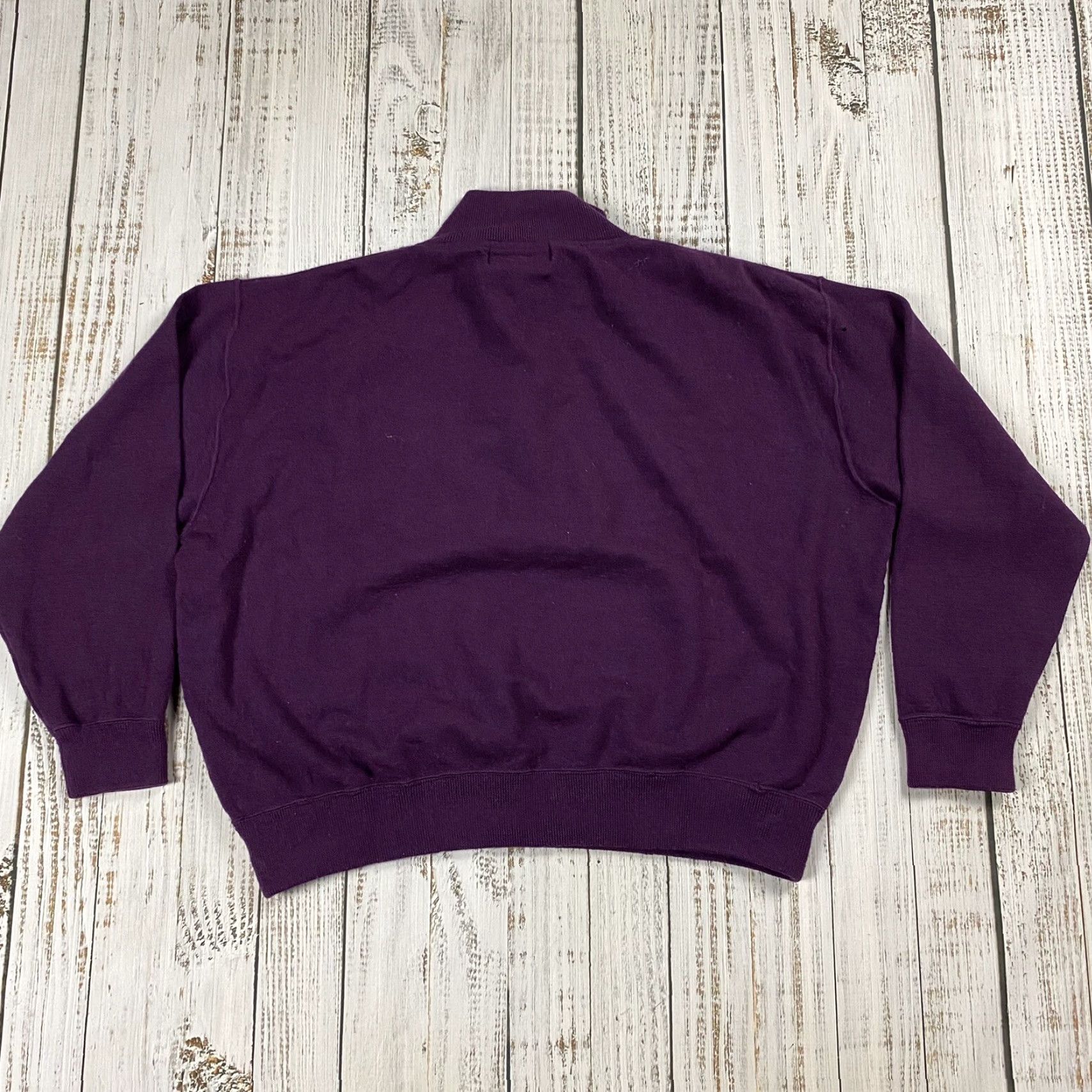 Patagonia VINTAGE PATAGONIA 80S RARE 100% WOOL EGGPLANT PURPLE 1/4 ZIP SWEATER KNIT OUTDOOR WOMEN XL PURPLE 80s PATAGONIA Sweater Size XL / US 12-14 / IT 48-50 - 7 Thumbnail