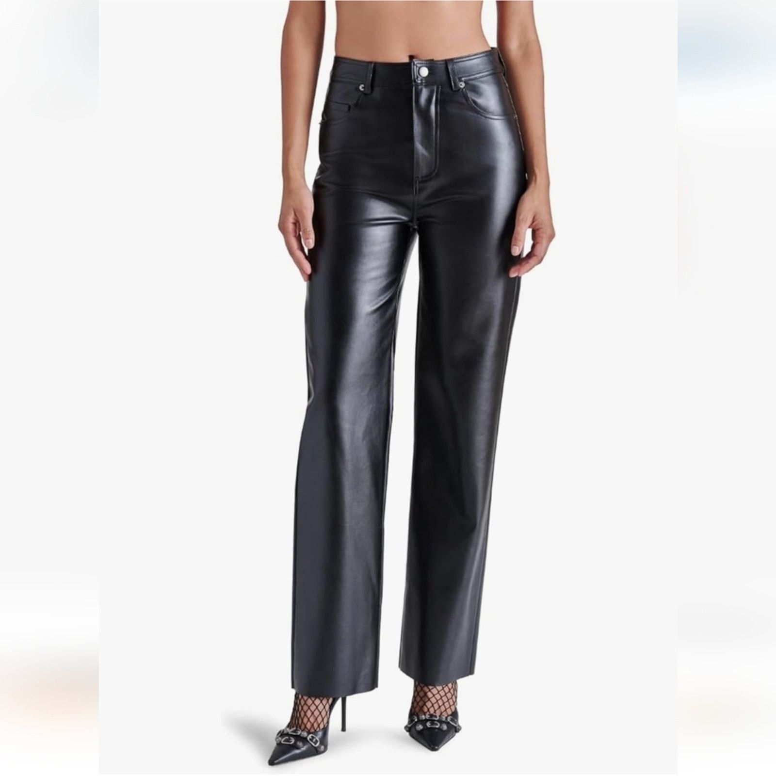 Steve Madden Steve Madden Loren High-Rise Faux-Leather Pants Sz 27 Black Size 27" / US 4 / IT 40 - 8 Thumbnail