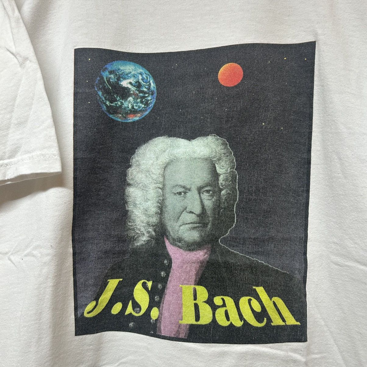 Vintage Vintage 90s J.S. Bach Trippy Earth Space Graphic T Shirt Size US L / EU 52-54 / 3 - 5 Thumbnail