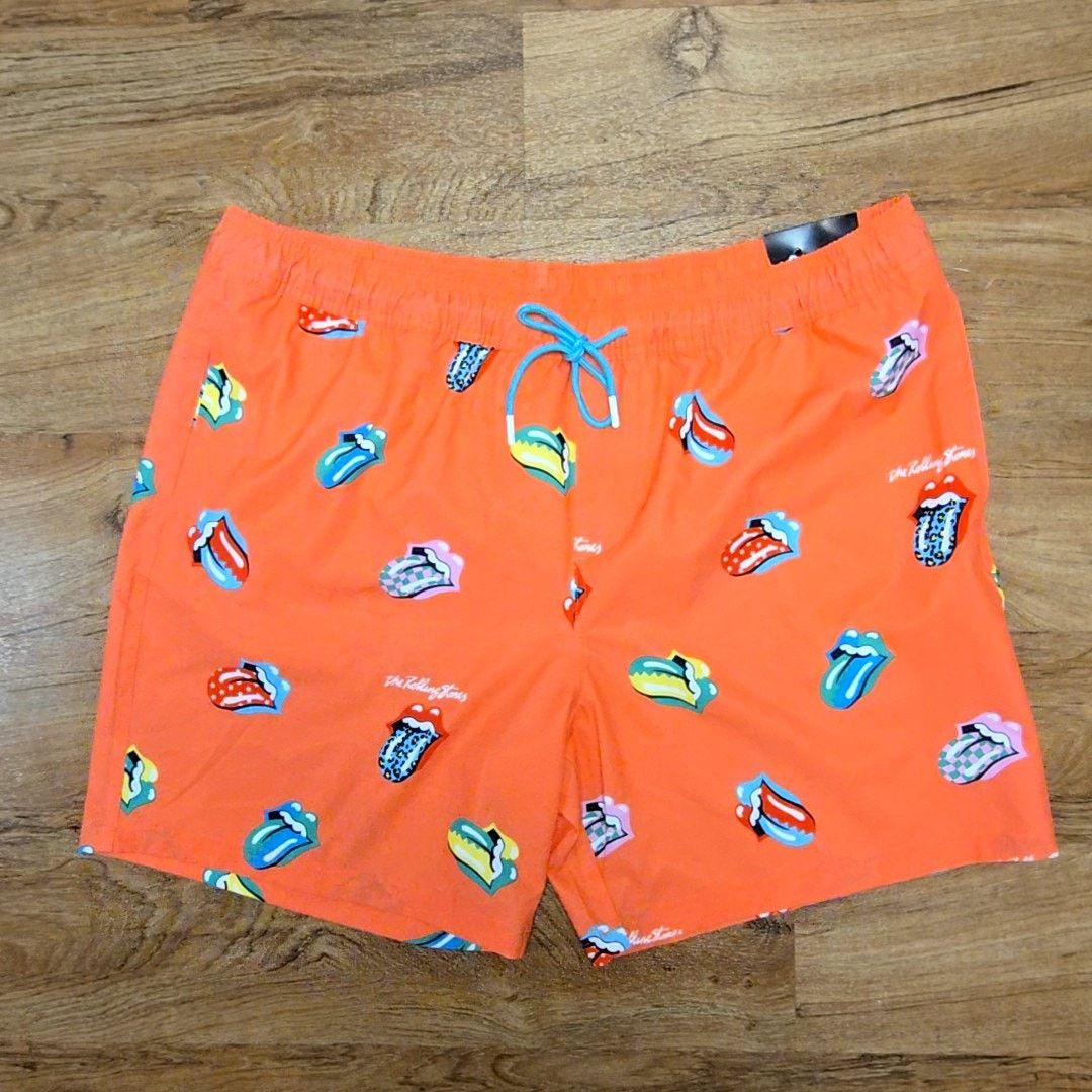 The Rolling Stones Rolling Stones Board Shorts Orange Mens Small Swim Trunks Size US 32 / EU 48 - 1 Thumbnail