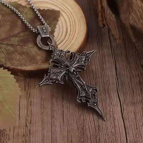 Japanese Brand Gothic Skeleton Cross Necklace Size ONE SIZE - 5 Thumbnail