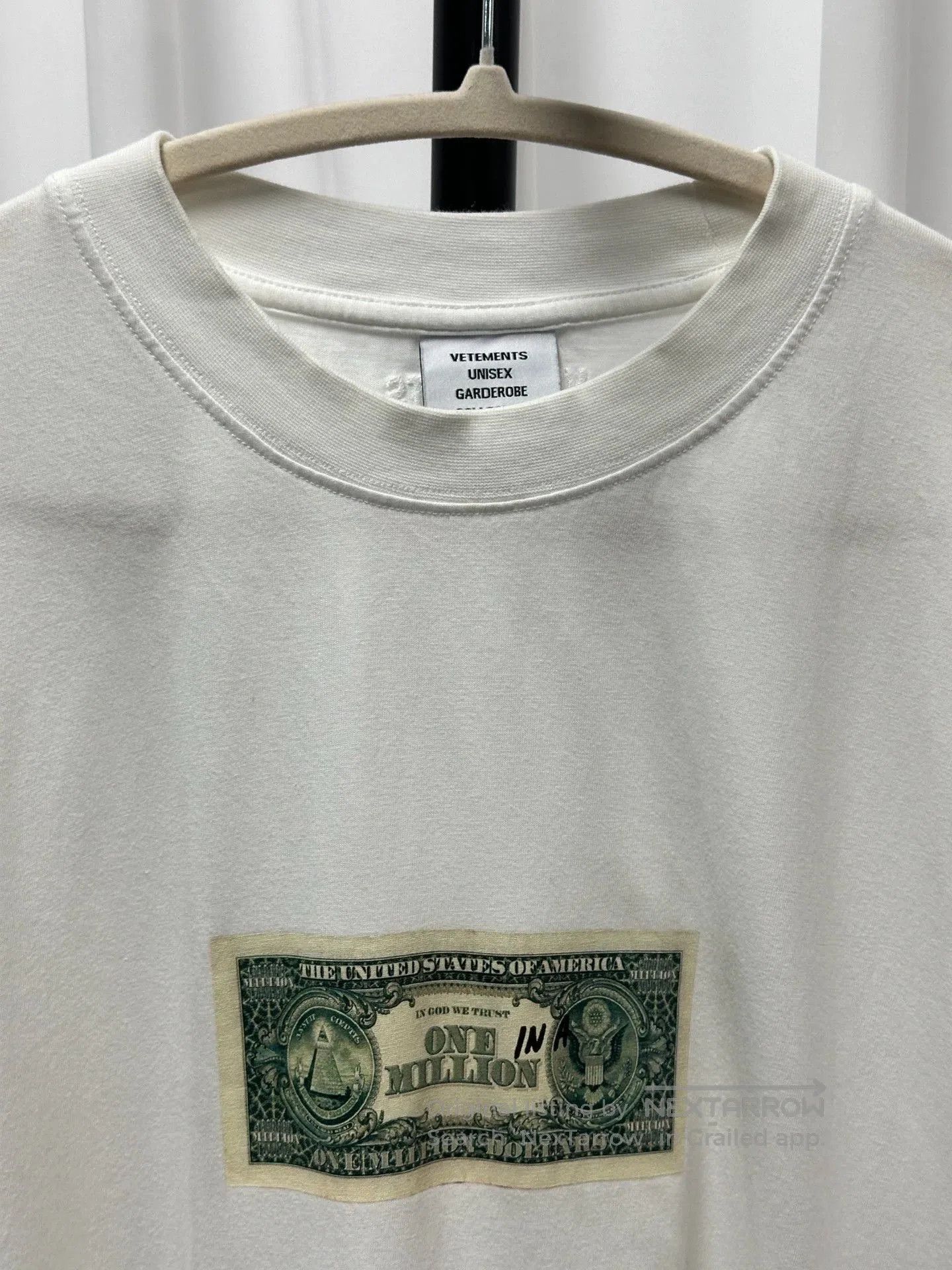Vetements White Short Sleeve Shirt with Dollar Bill Print. Size US S / EU 44-46 / 1 - 2 Thumbnail