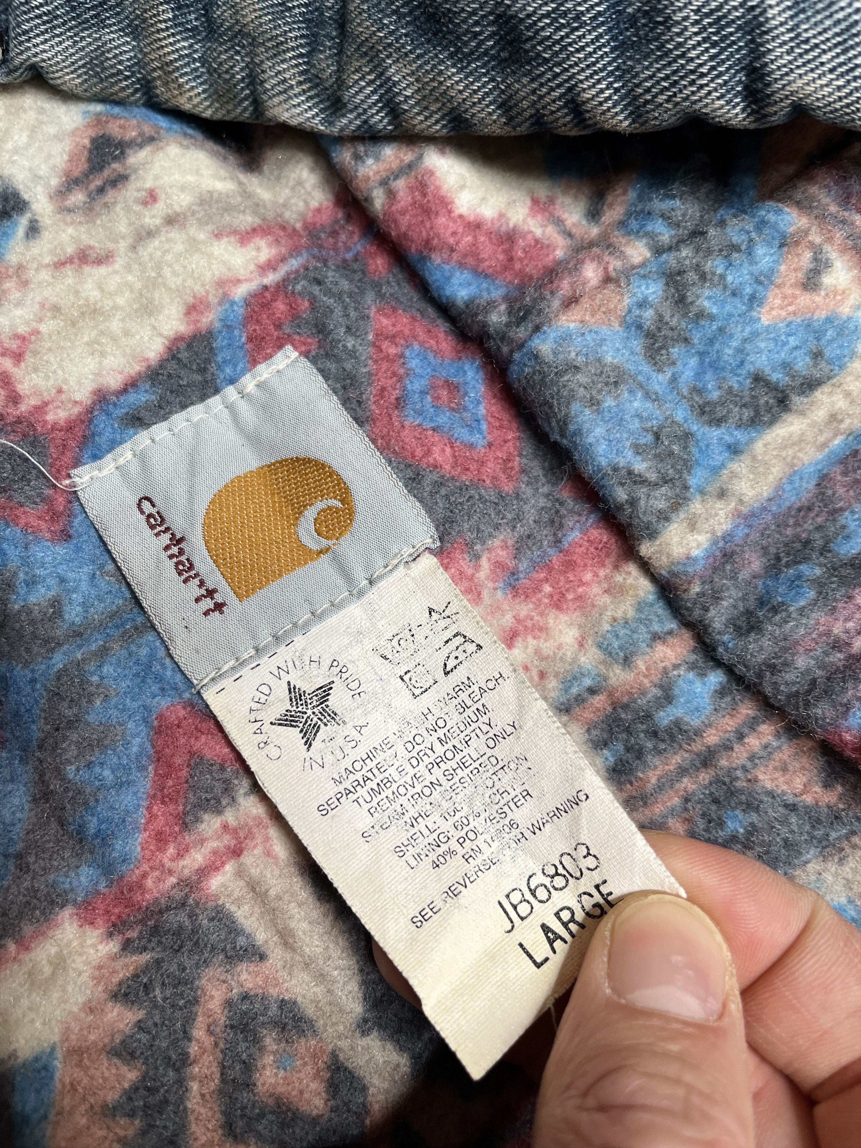 Carhartt Veste Carhartt Active Jacket Jean Vintage 1990's Made in USA Size US L / EU 52-54 / 3 - 8 Thumbnail
