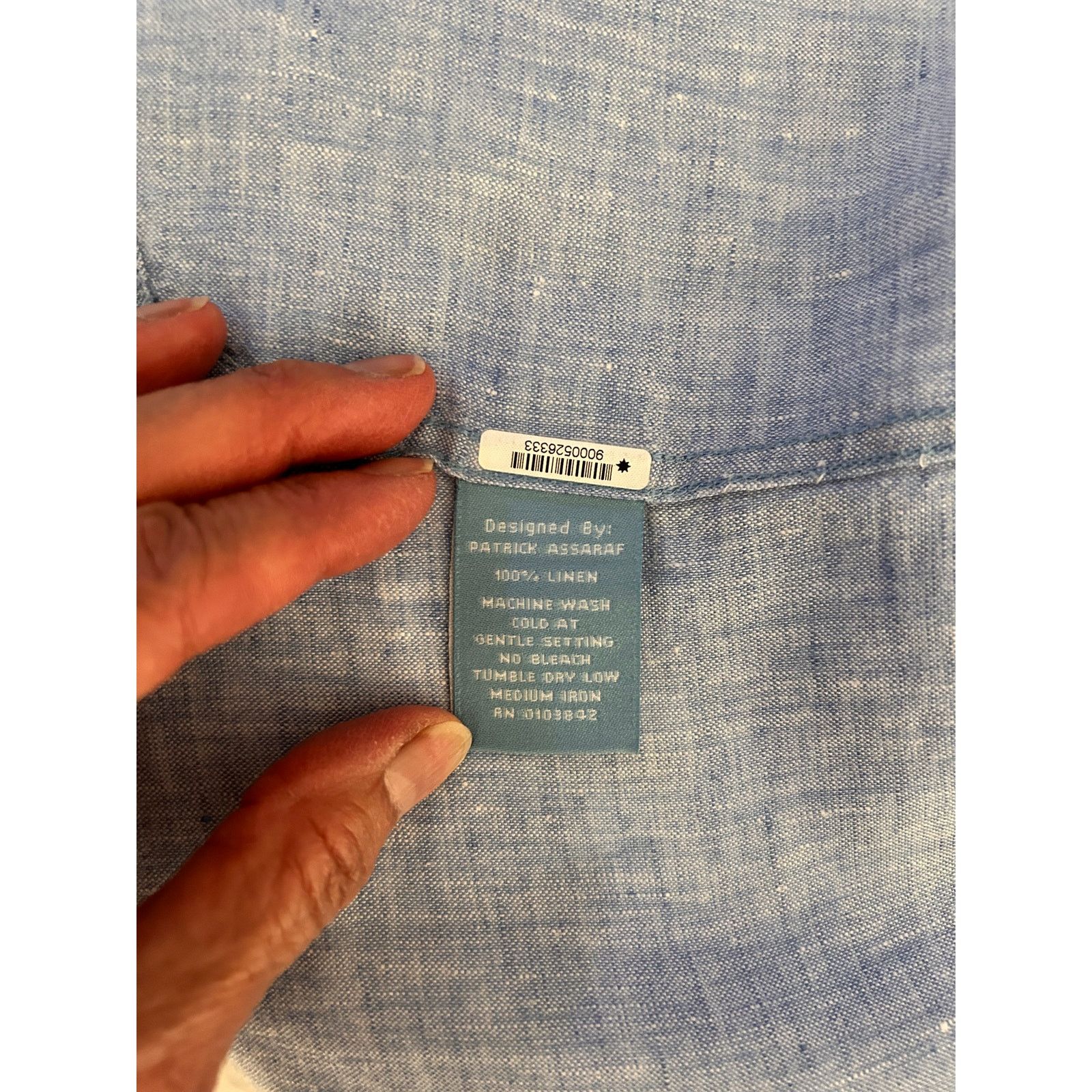 PATRICK ASSARAF Patrick Assaraf Blue linen long sleeve Shirt XL Size US XL / EU 56 / 4 - 6 Thumbnail