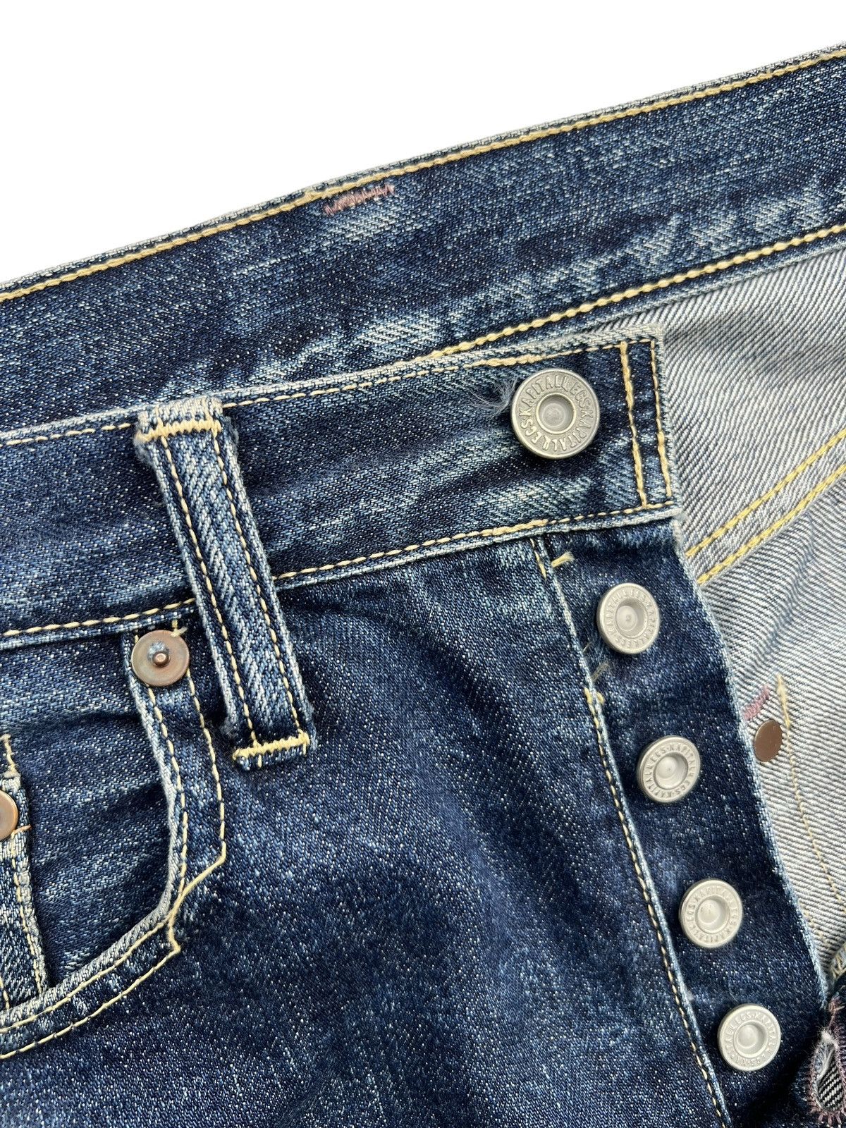 Kapital Kountry Vintage Kapital Distressed Straight Cut Denim Jeans 31x32 Size US 31 - 10 Thumbnail