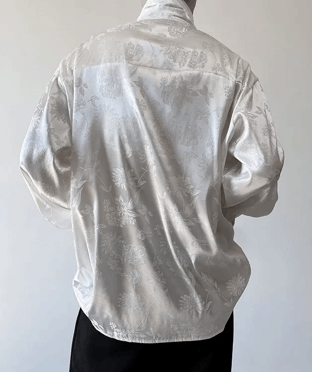 Vintage Korean fashion floral pleated button up shirt Size US L / EU 52-54 / 3 - 6 Thumbnail