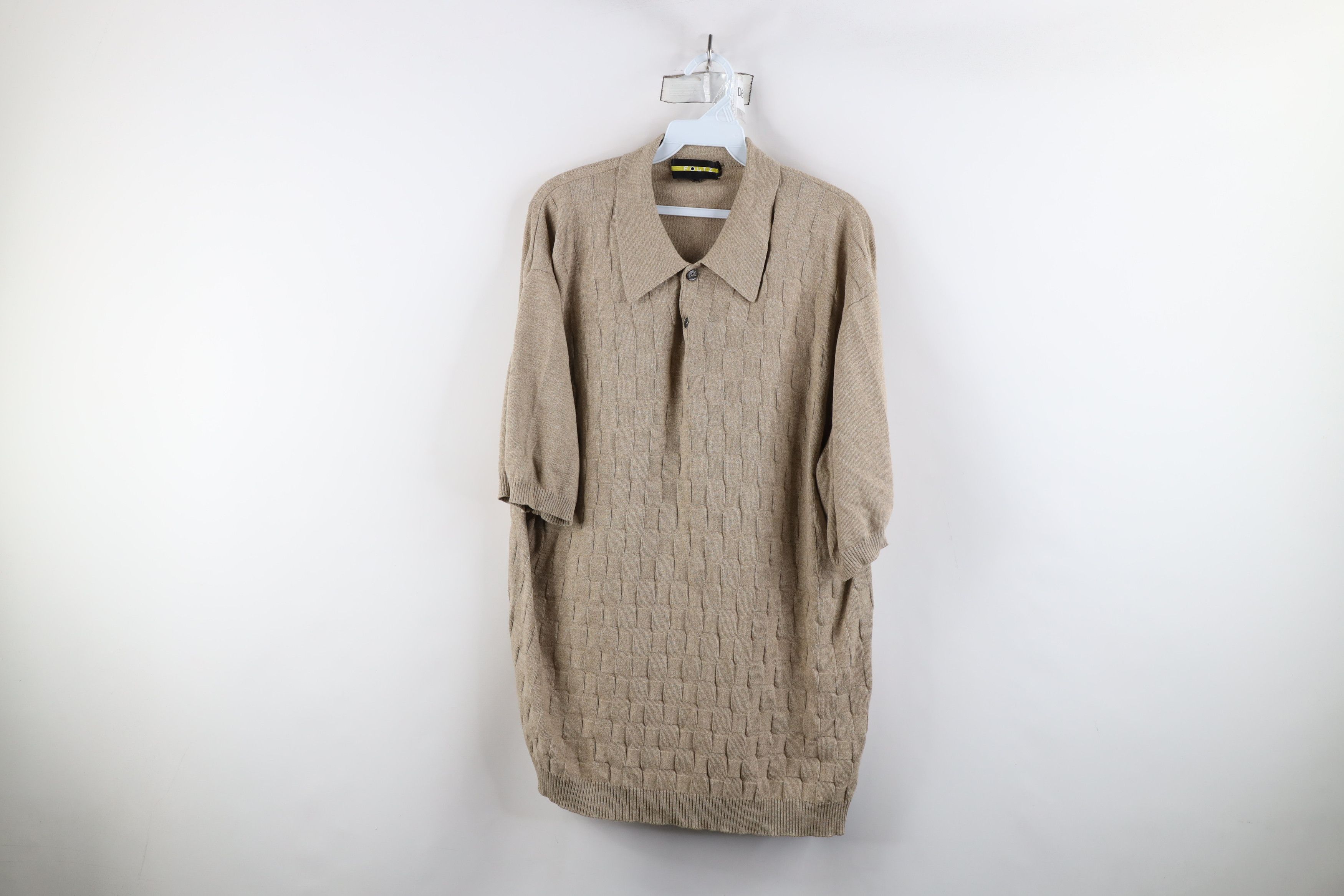 Vintage Vintage 70s Streetwear Weave Knit Collared Polo Shirt Size US XXL / EU 58 / 5 - 1 Thumbnail